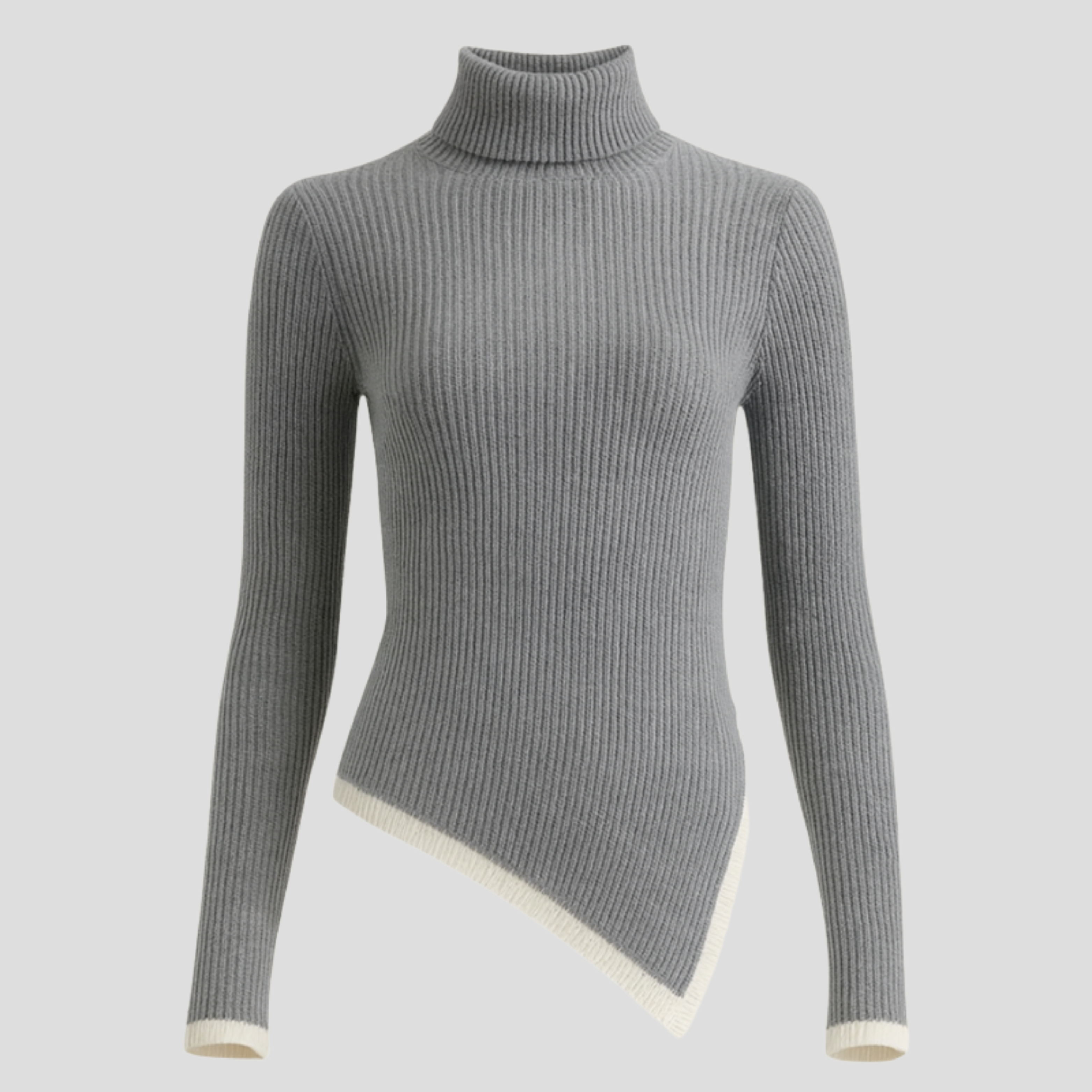 Women Sweater | High Neck Shape & Ribbed Surface Silhouette for Daily Wear