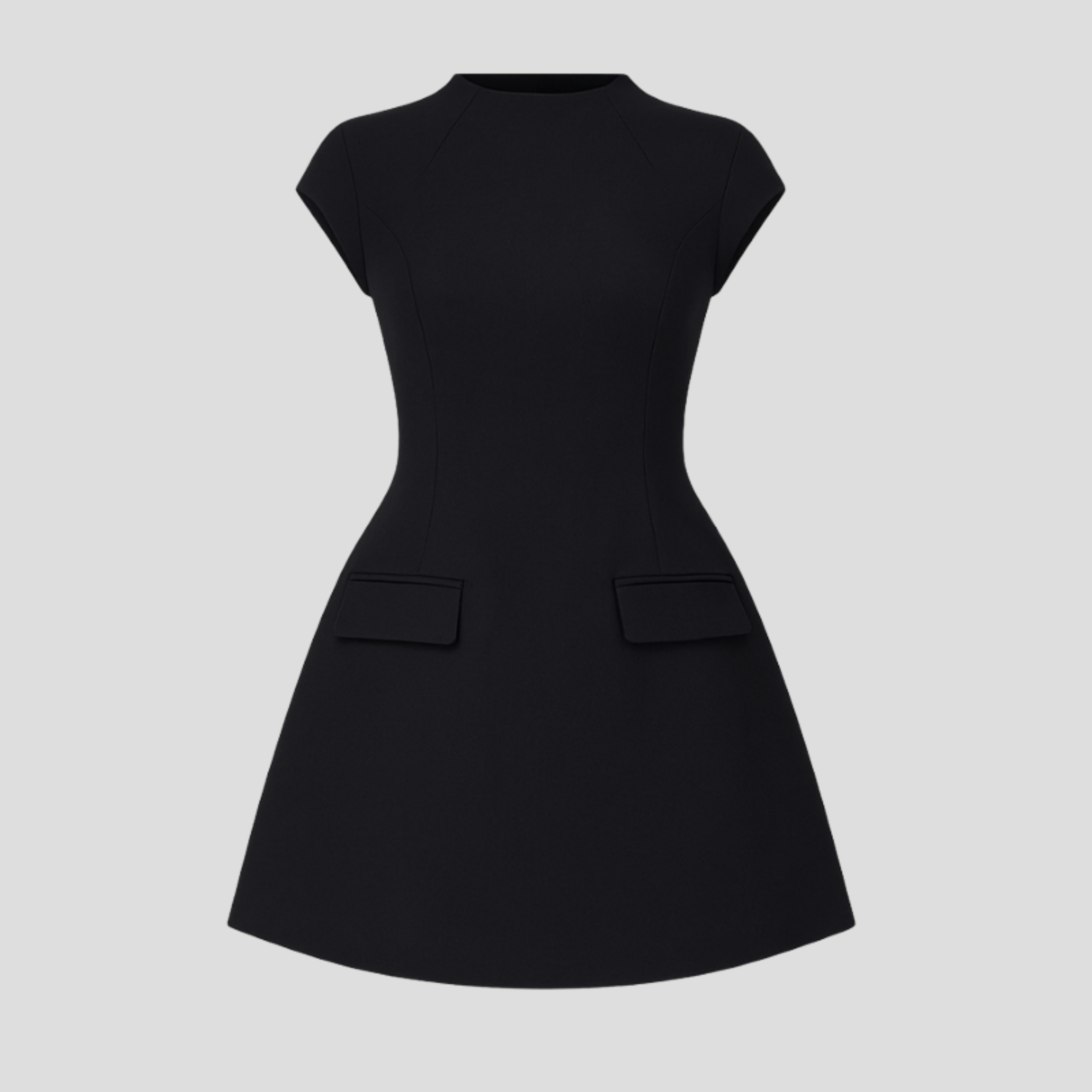 Women Mini Dress | Cap Sleeve Detail & Structured Pocket Flap Silhouette for Evening Wear