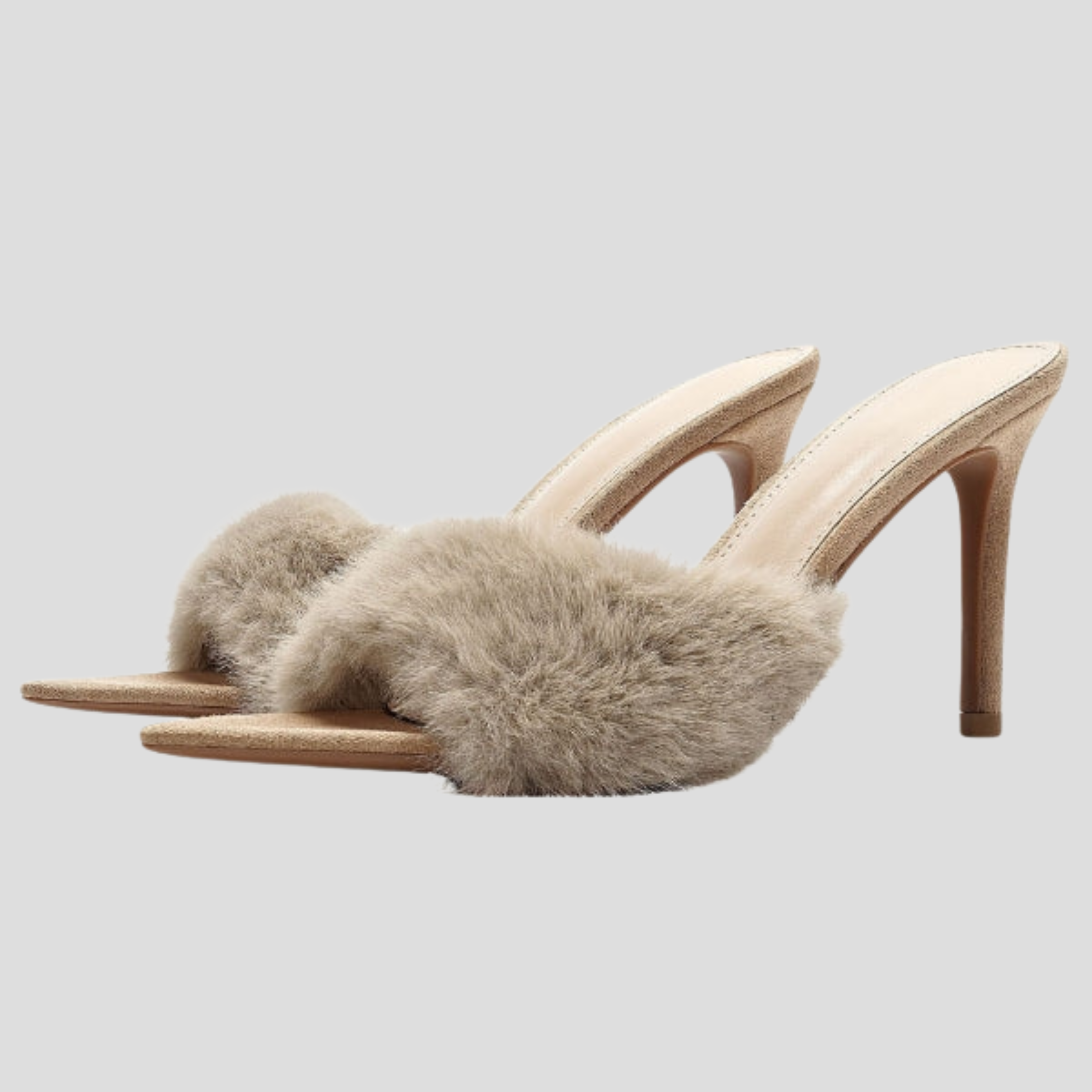Women Mule Heels | Pointed Toe Shape & Textured Strap Detail for Evening Wear