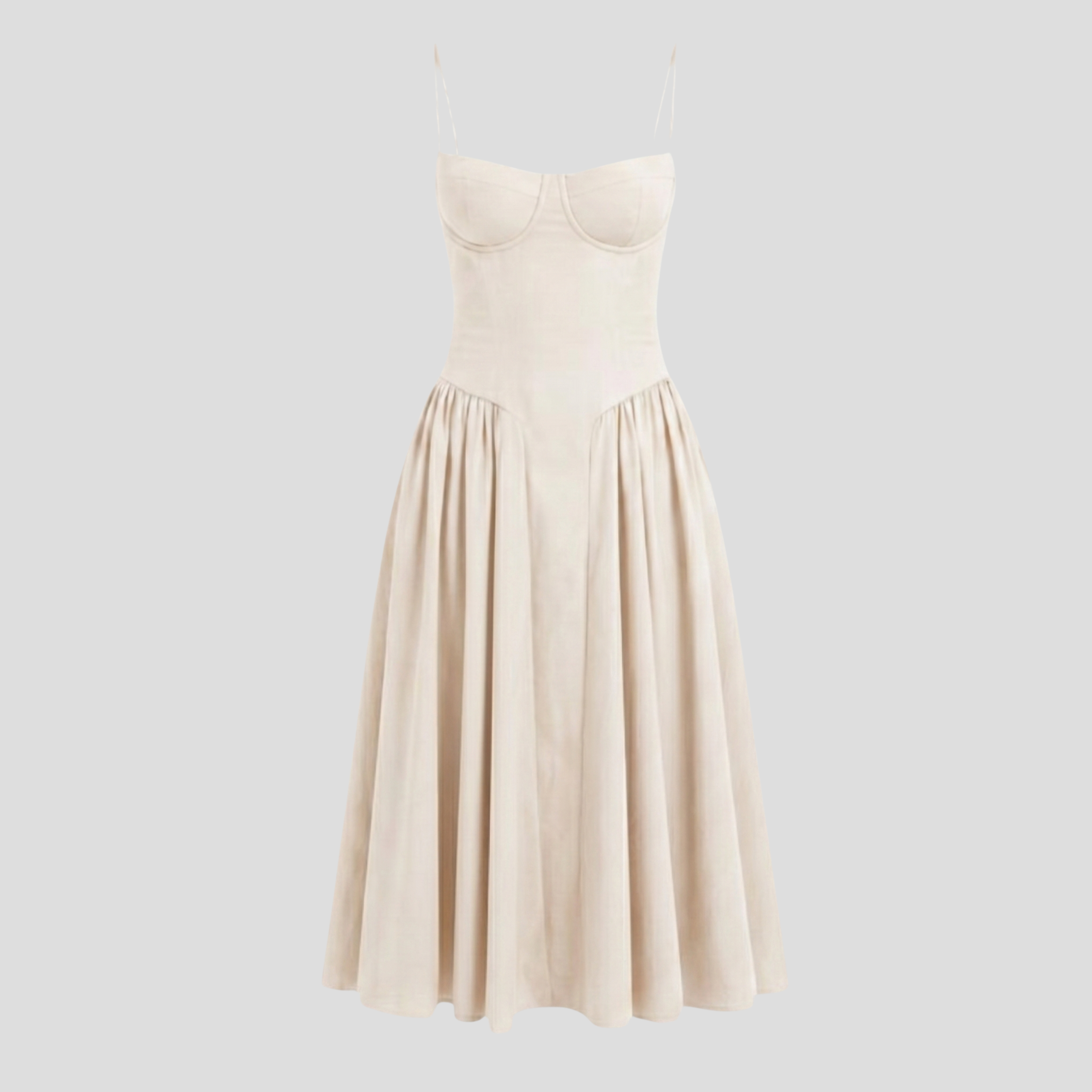 Women Midi Dress | Bustier Bodice Form & Pleated Skirt Alignment for Occasion Wear