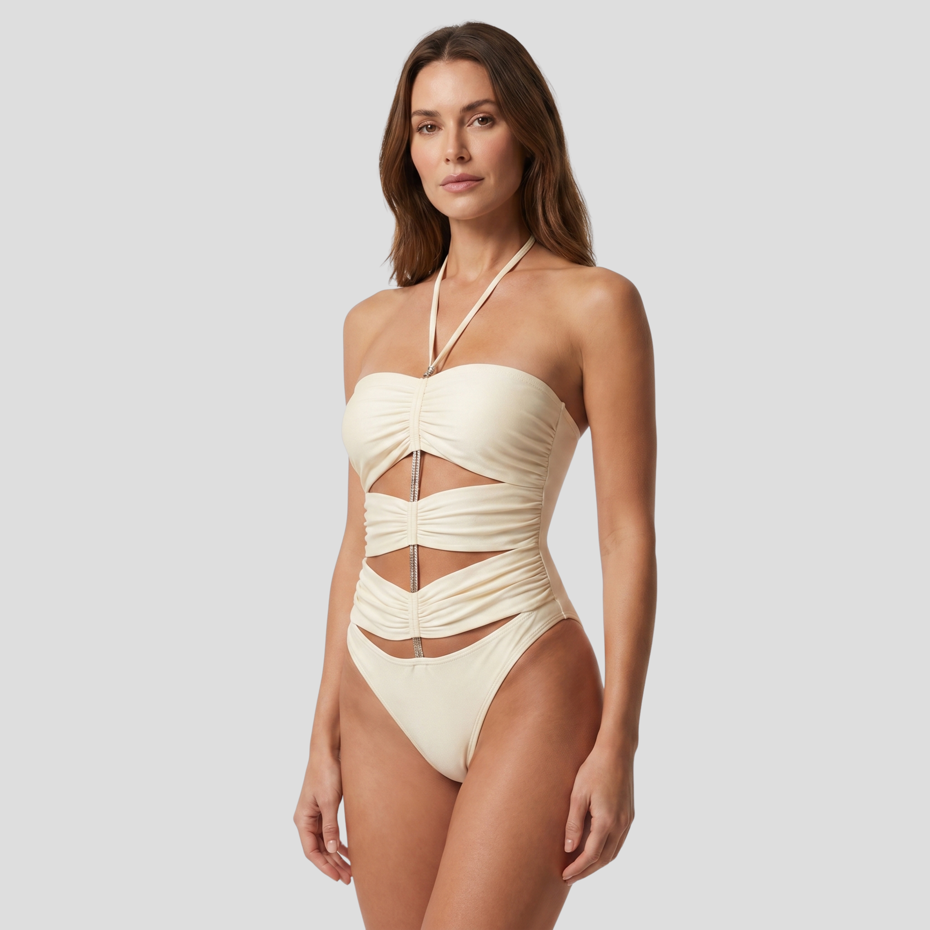 Women Swimsuit | Cutout Detail Form & Contoured Line Alignment for Swimwear