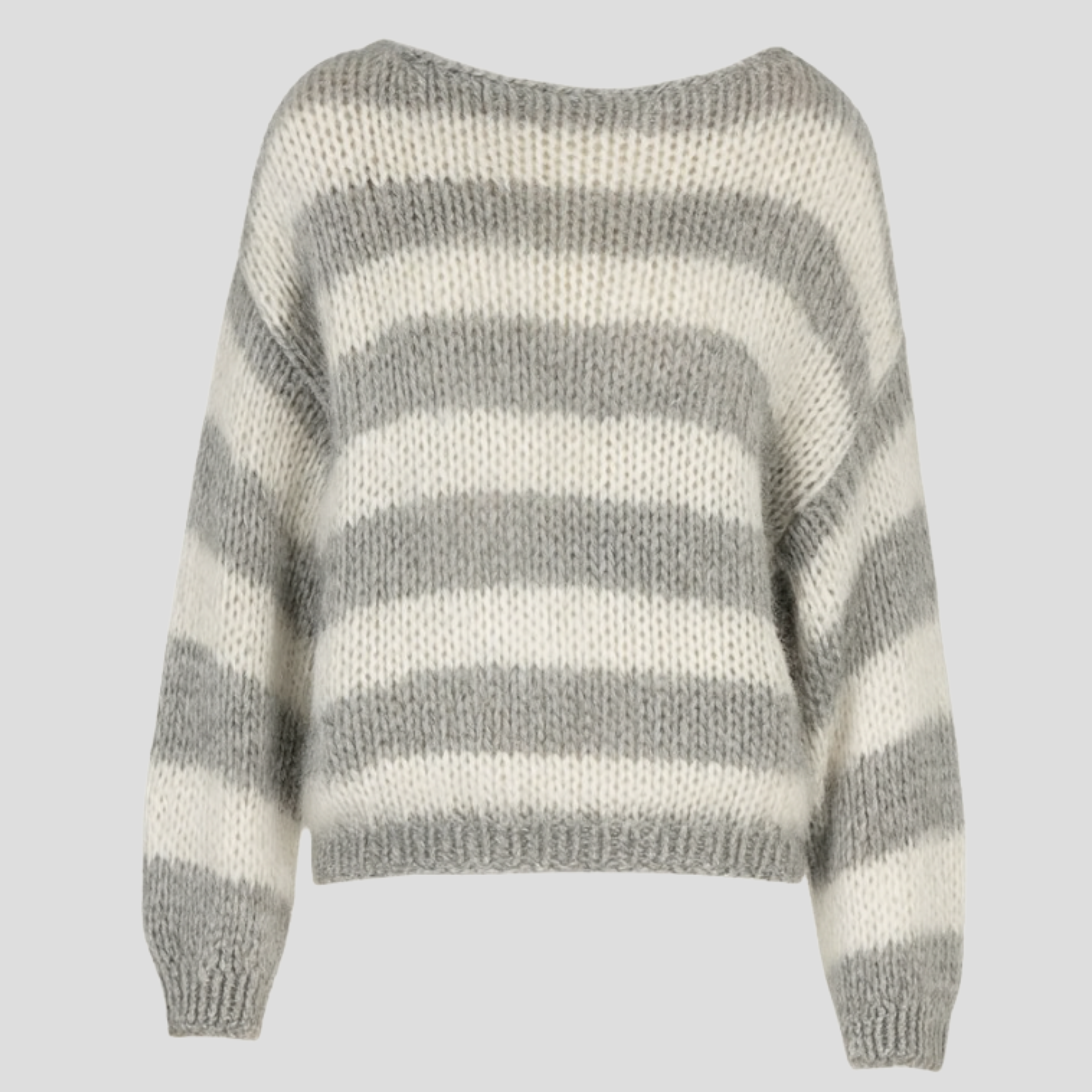 Women Sweater | Striped Surface Design & Straight Silhouette for Daily Wear