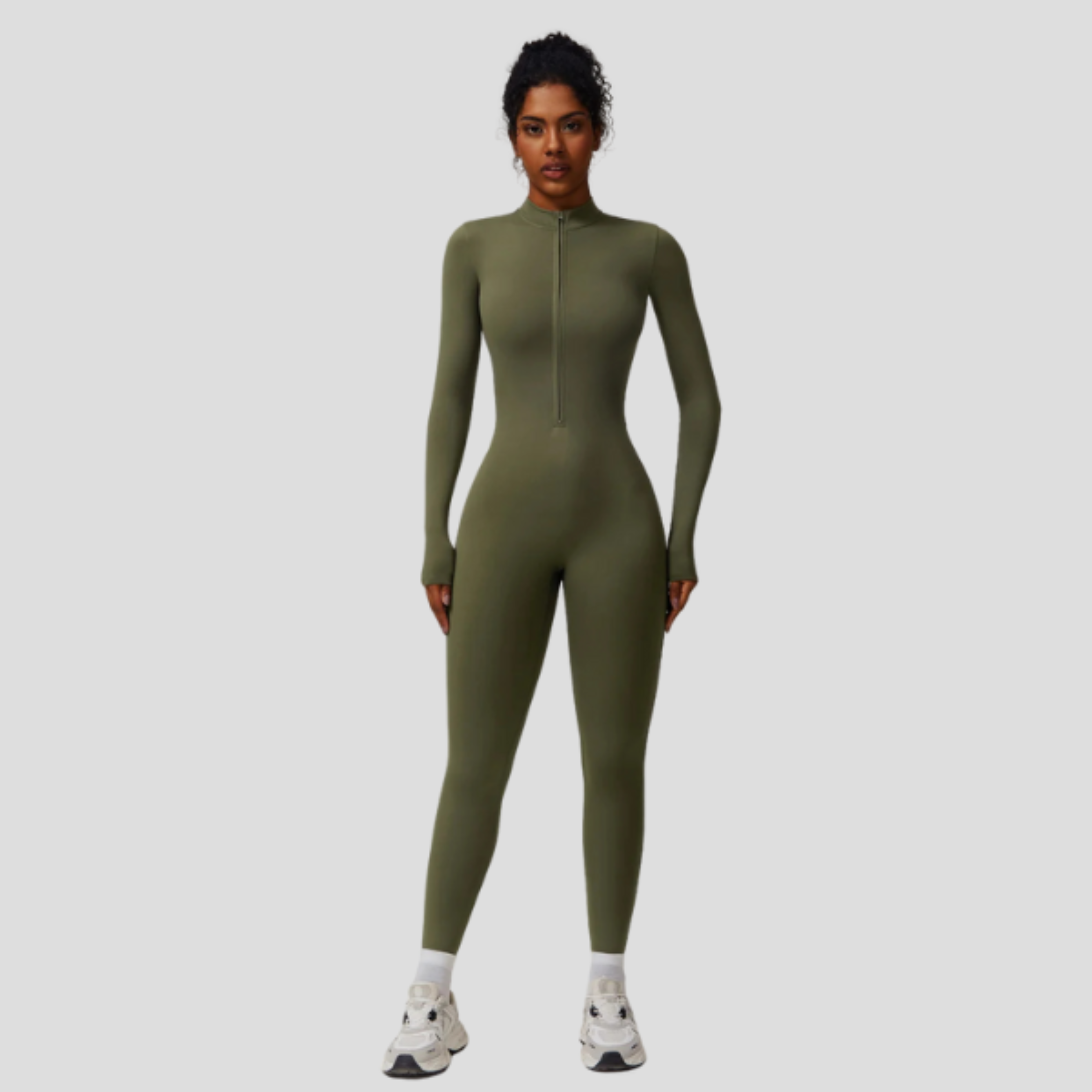 Women Jumpsuit | High Neck Zip Design & Streamlined Silhouette for Daily Wear