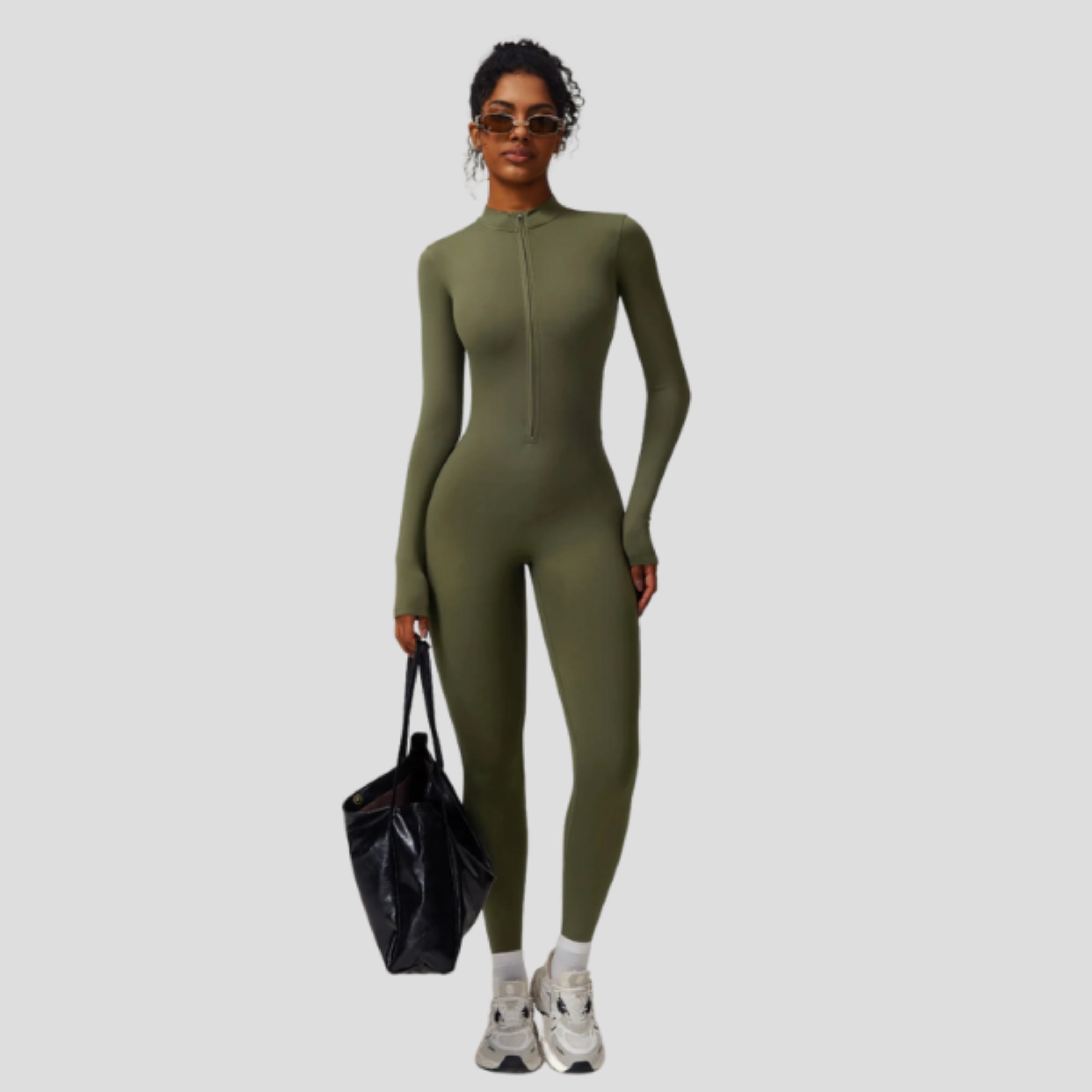 Women Jumpsuit | High Neck Zip Design & Streamlined Silhouette for Daily Wear