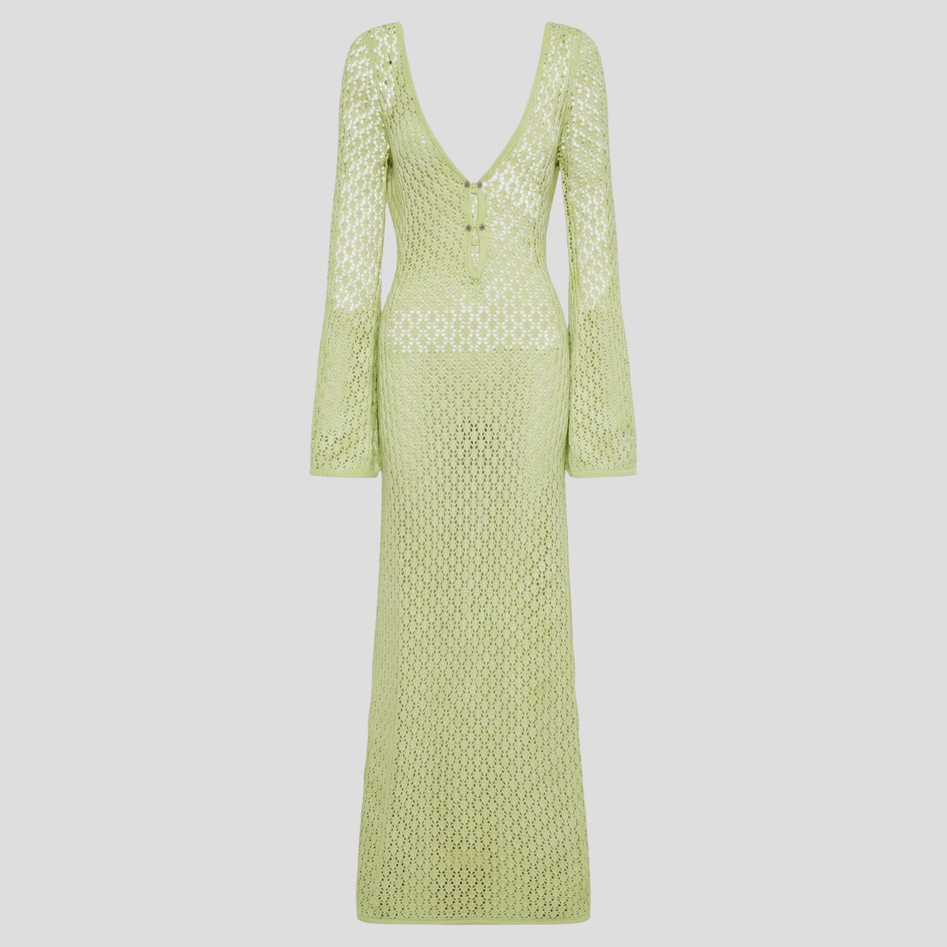 Women Maxi Dress | Deep V Neckline Form & Button Detail Alignment for Occasion Wear