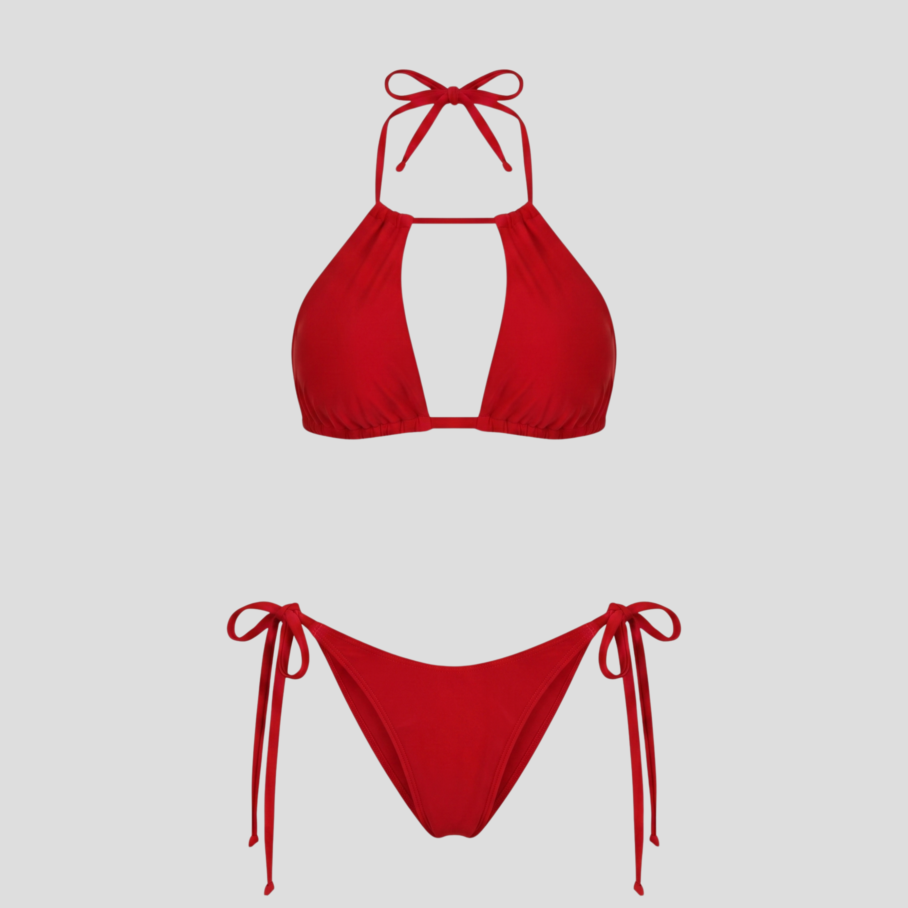 Women Bikini Set | Triangle Halter Form & Side-Tie Alignment for Swimwear
