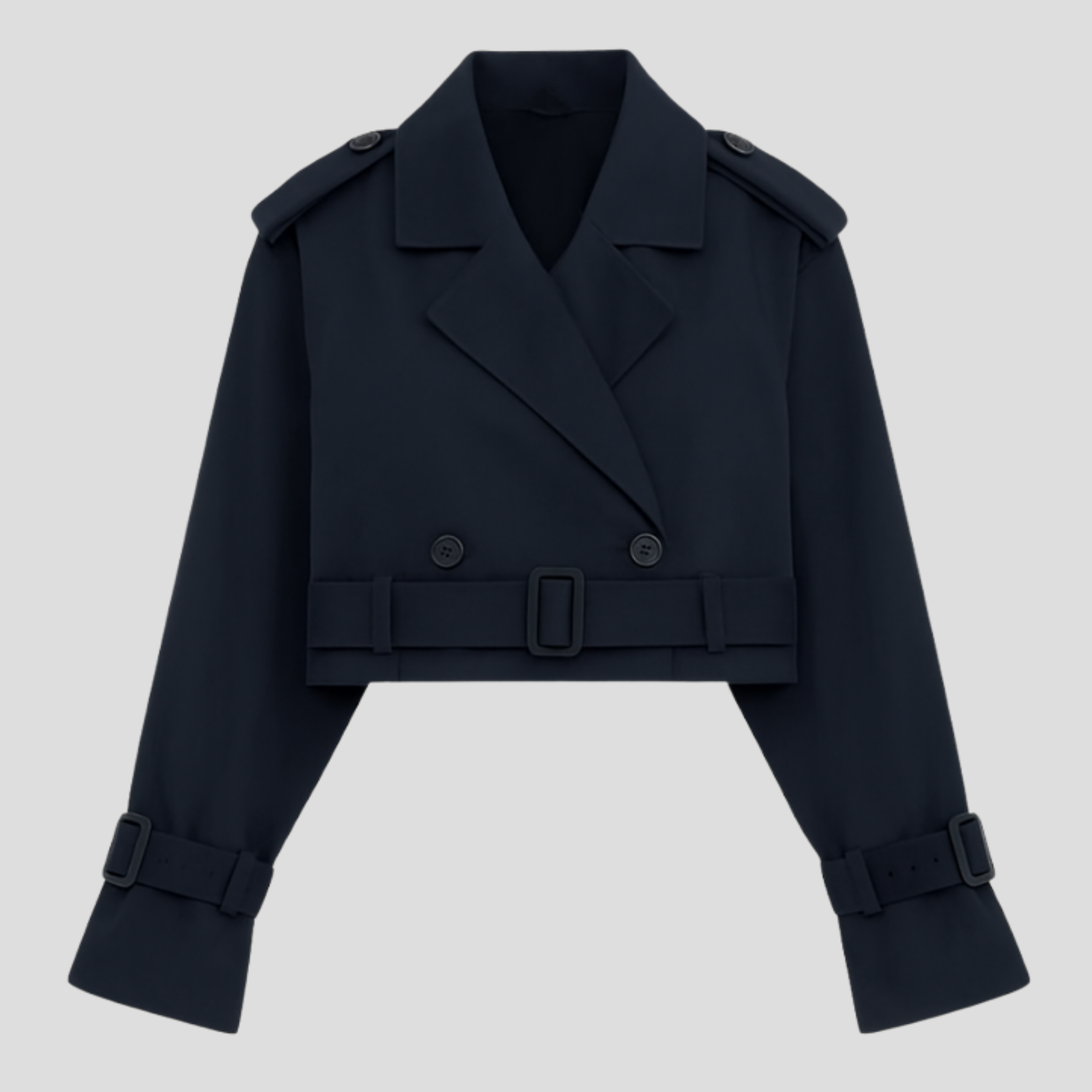 Women Jacket | Cropped Length & Belted Waist Structure for Daily Use