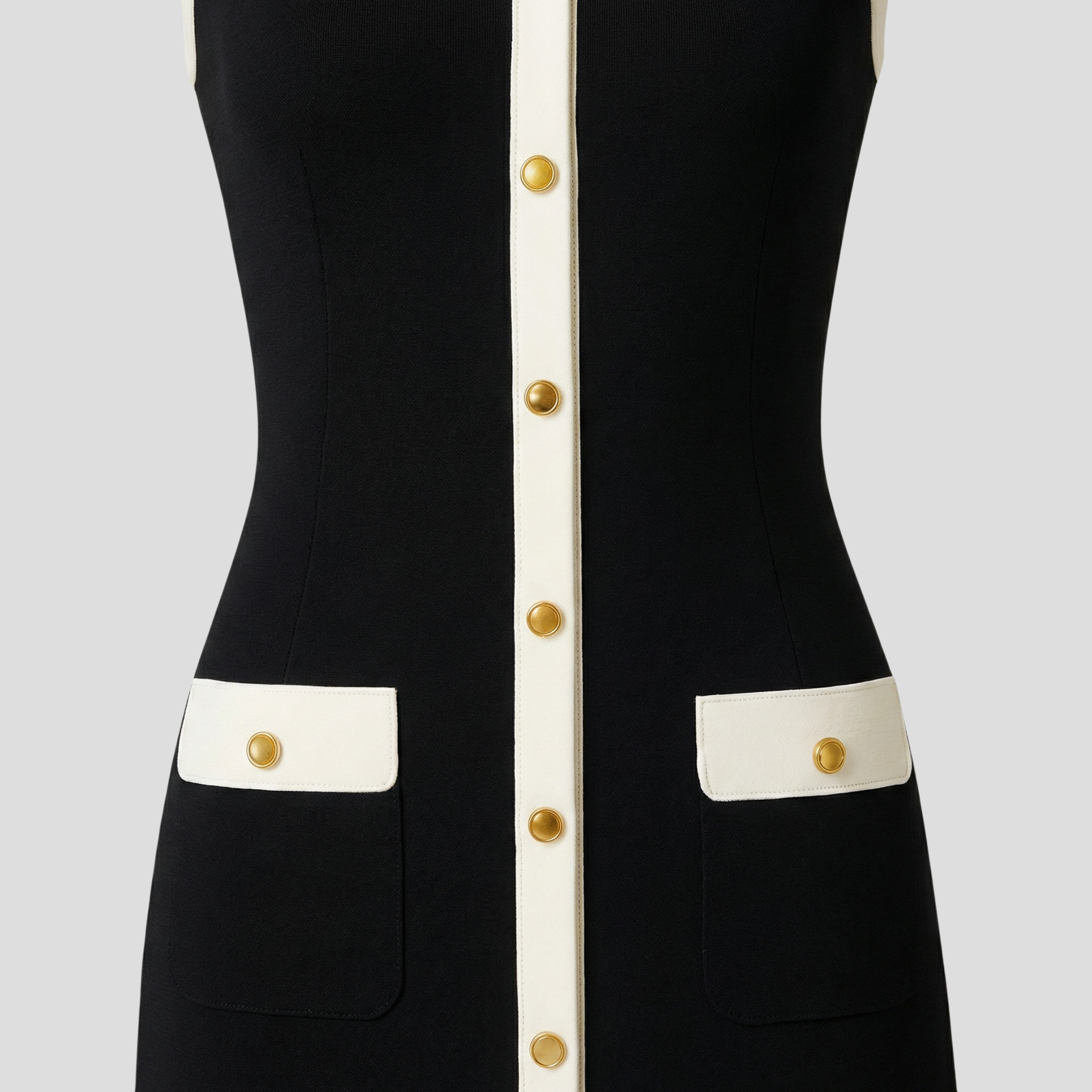 Women Midi Dress | Sleeveless Silhouette & Contrast Trim Detail for Evening Wear