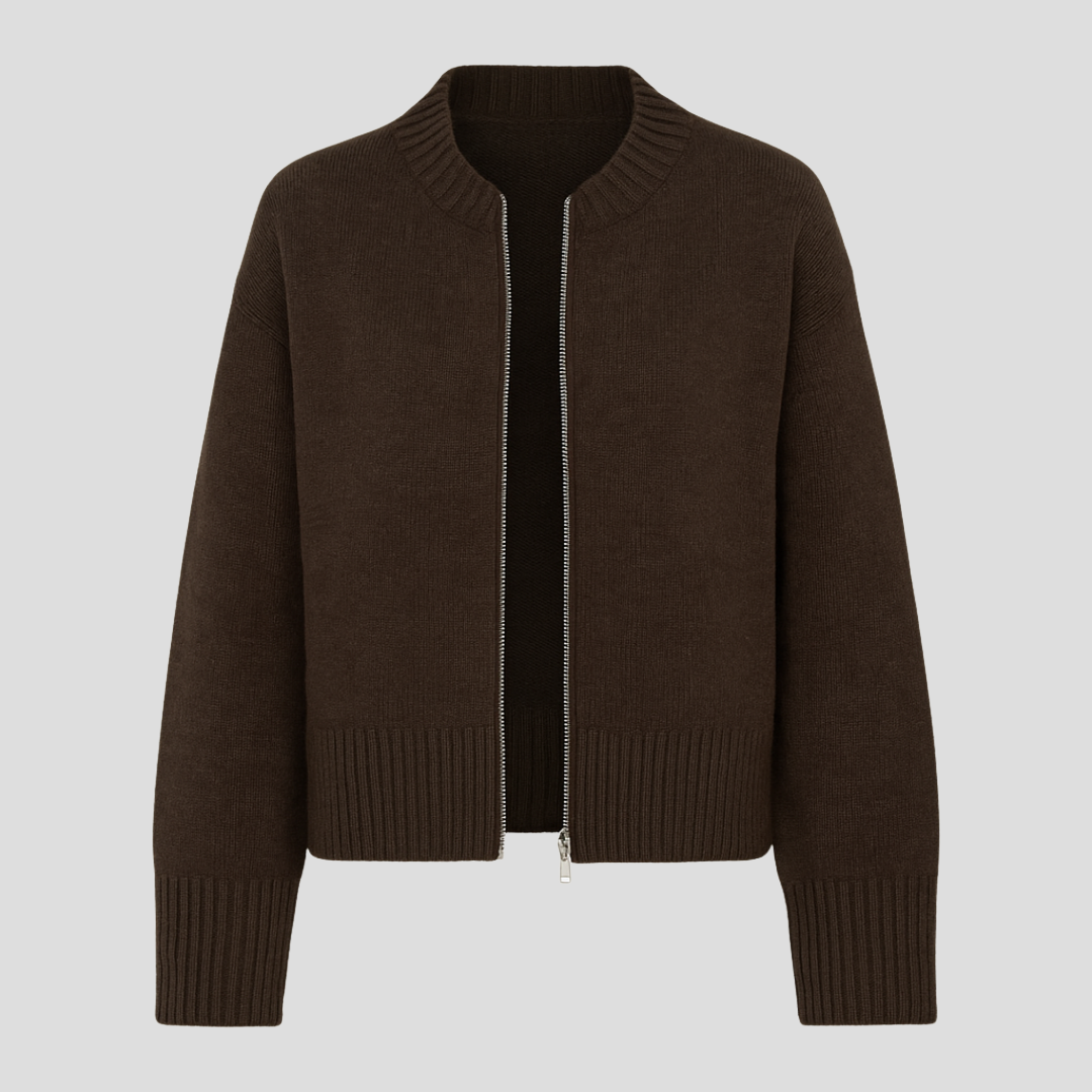 Women Cardigan | Zip Front Layout & Relaxed Silhouette for Daily Wear