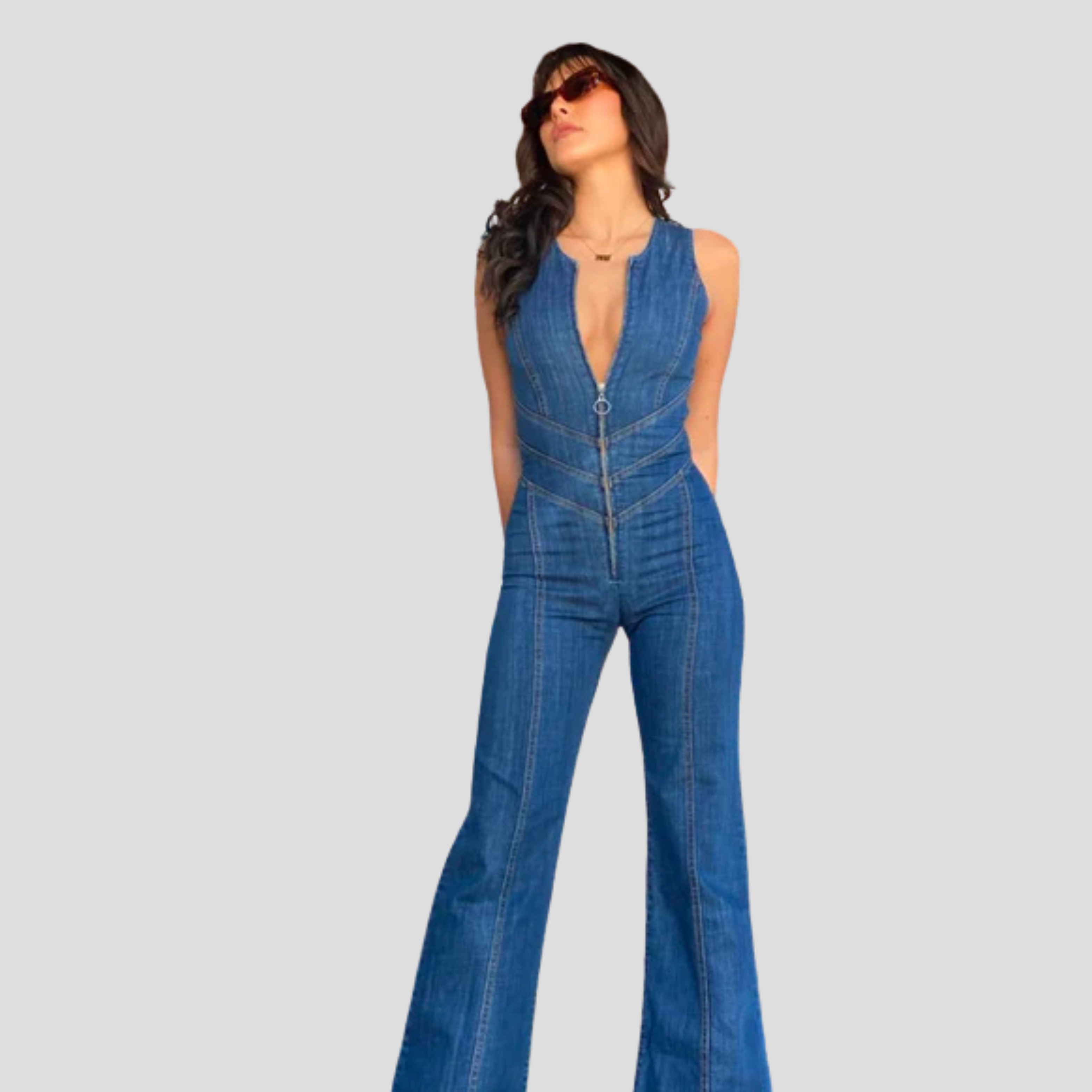Women Jumpsuit | Plunge Neckline & Cutout Back Silhouette for Daily Wear