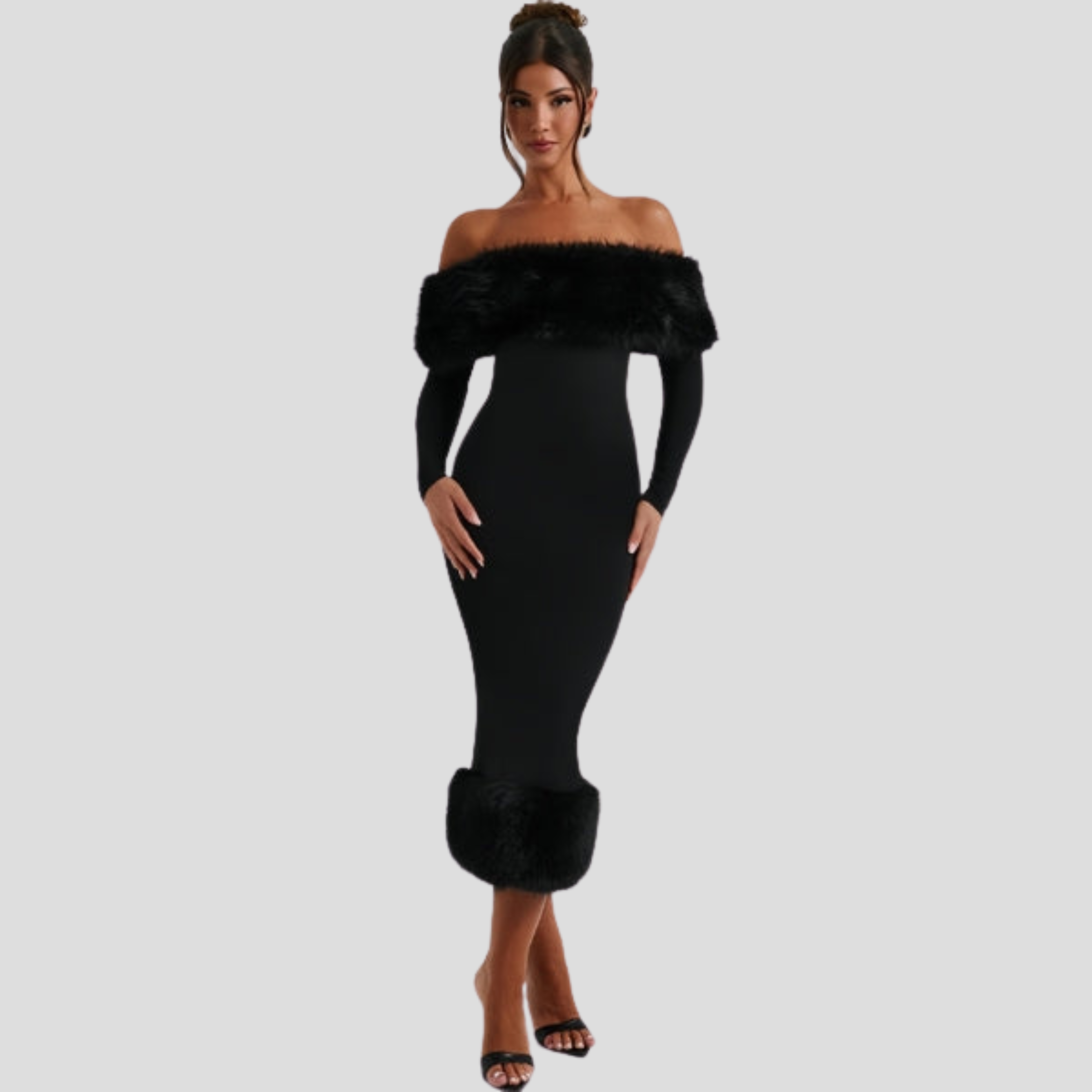 Women Maxi Dress | Off-Shoulder Neckline & Extended Hem Silhouette for Evening Wear