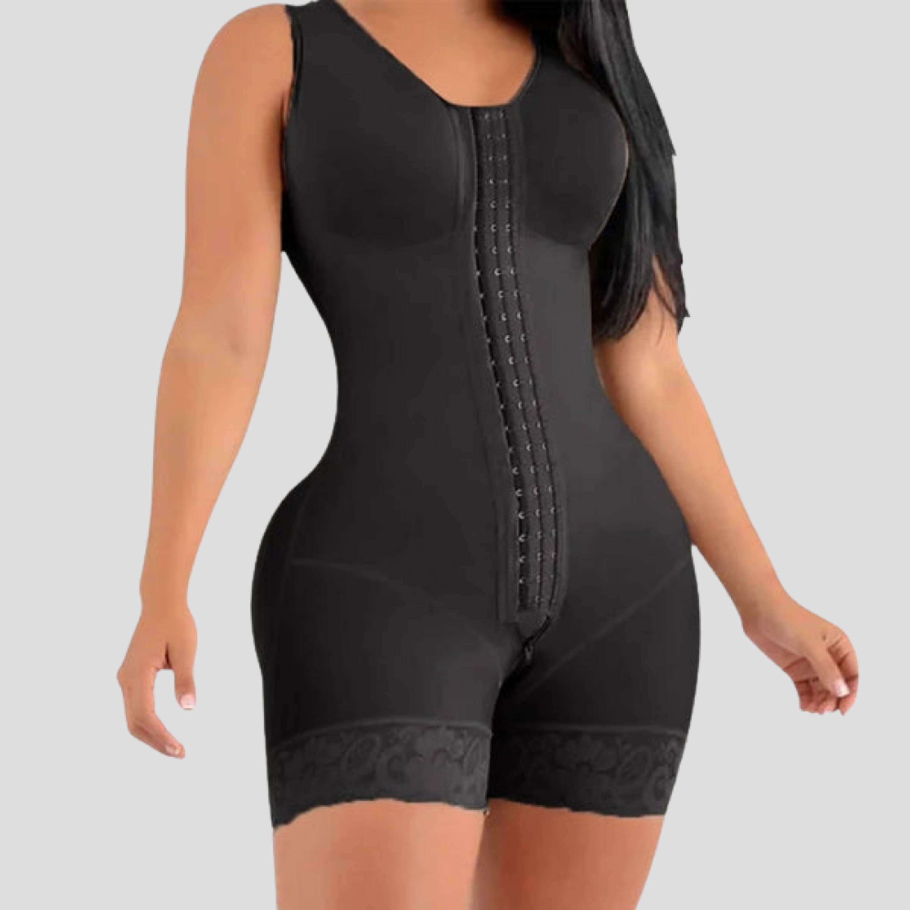 Women Sculpting Bodysuit | Hook-Front Closure & Full-Length Structured Silhouette for Layering