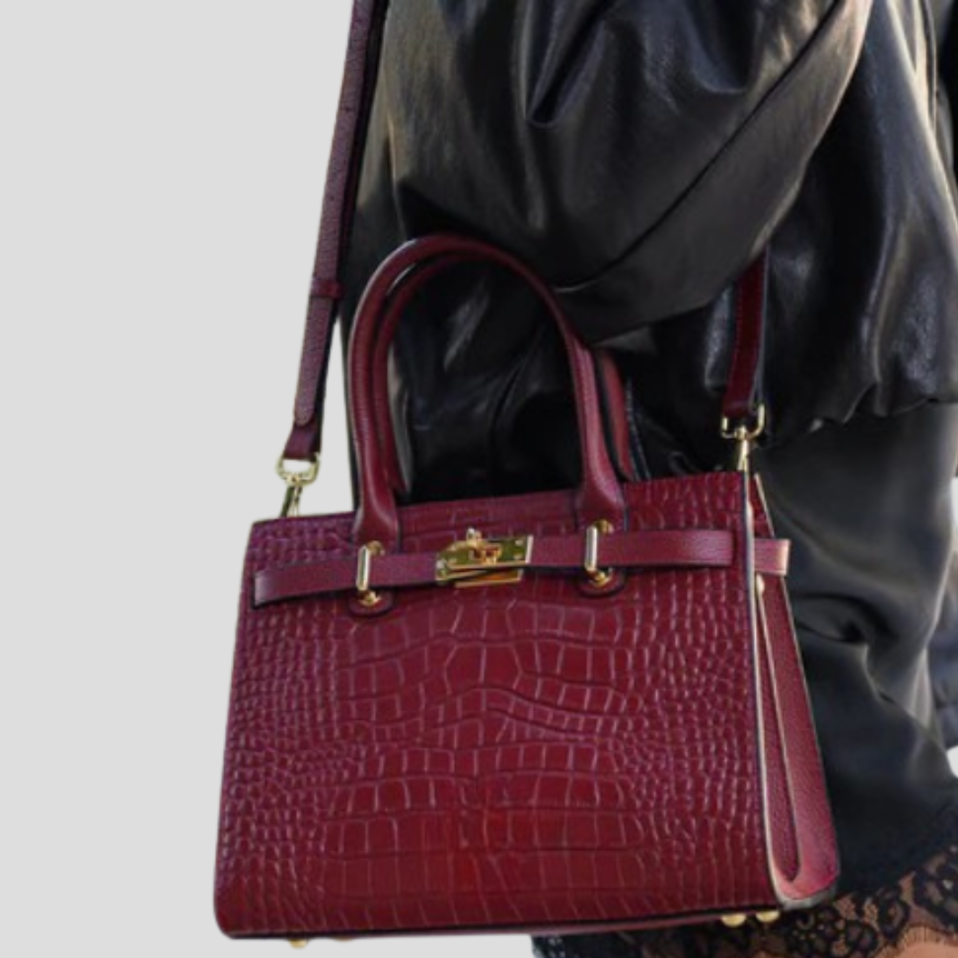 Women Bag | Defined Handle Structure & Structured Lock Front Design