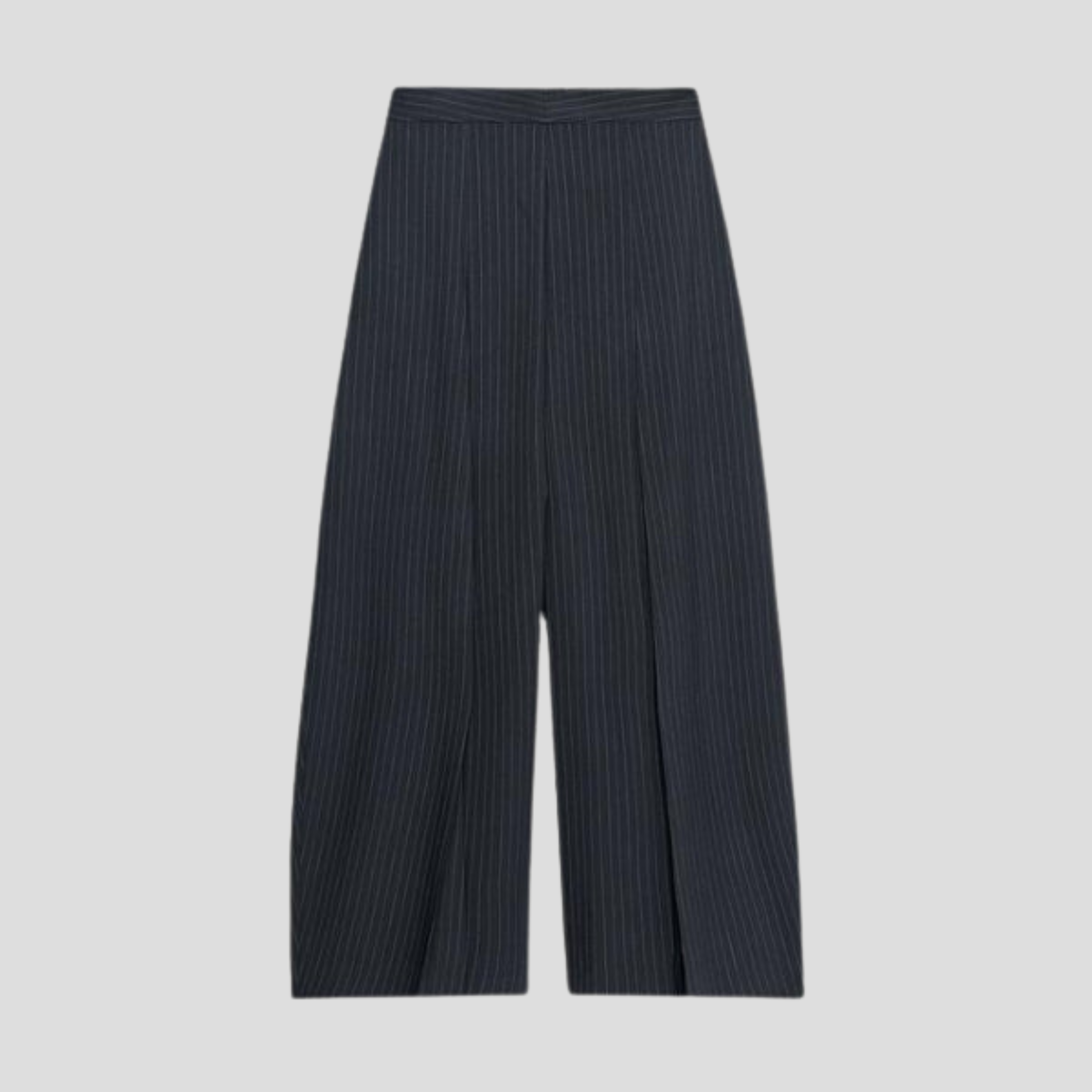 Women Trousers | Wide-Leg Silhouette & Vertical Pinstripe Pattern for Formal and Daily Wear