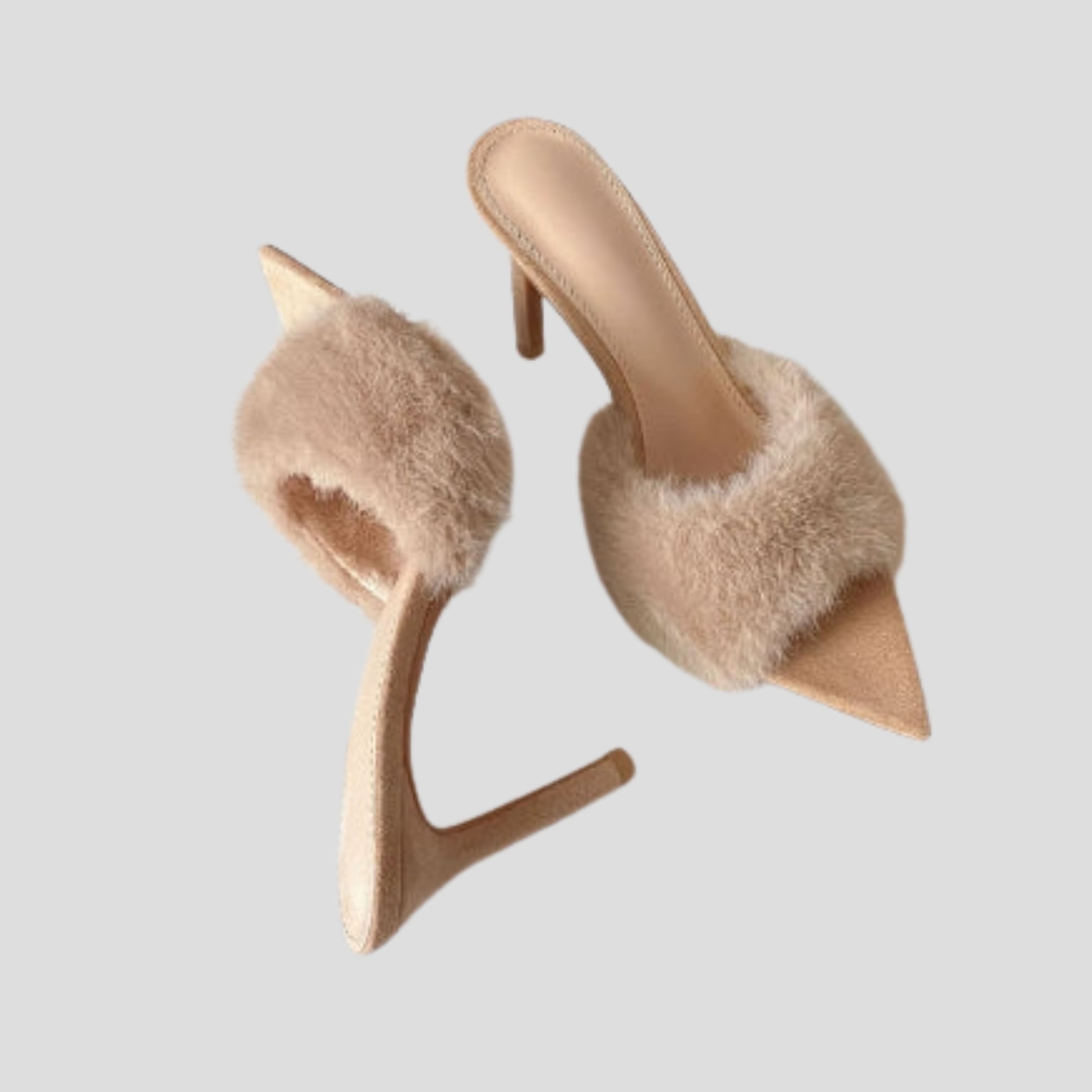 Women Mule Heels | Pointed Toe Shape & Textured Strap Detail for Evening Wear