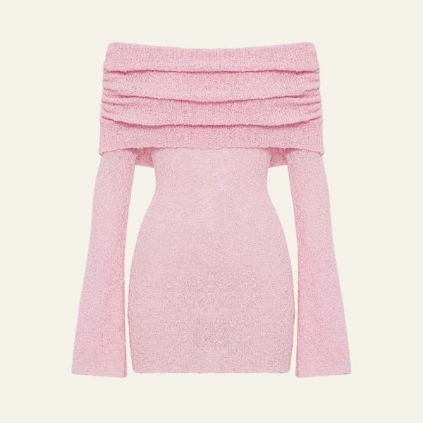 The Amalfi Off-Shoulder Knit Mini Dress