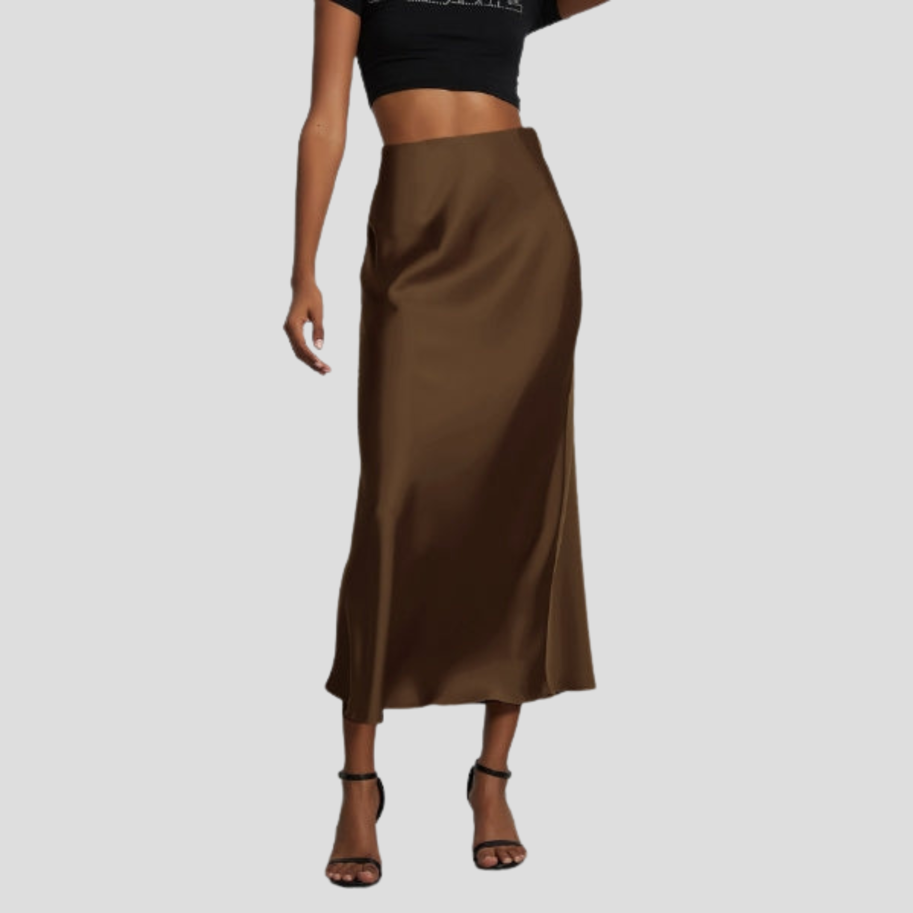 Women Midi Skirt | Slip Silhouette & High-Rise Waist Outline for Daily and Evening Wear