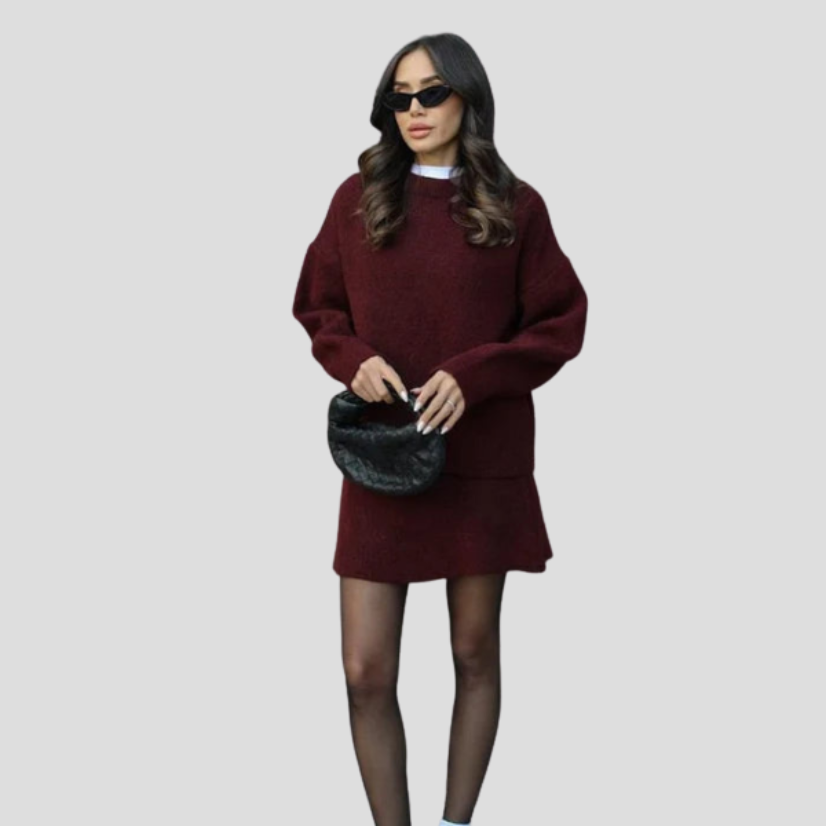 Women Knit Set | Crew Neck Upper Form & Streamlined Skirt Alignment for Daily Wear