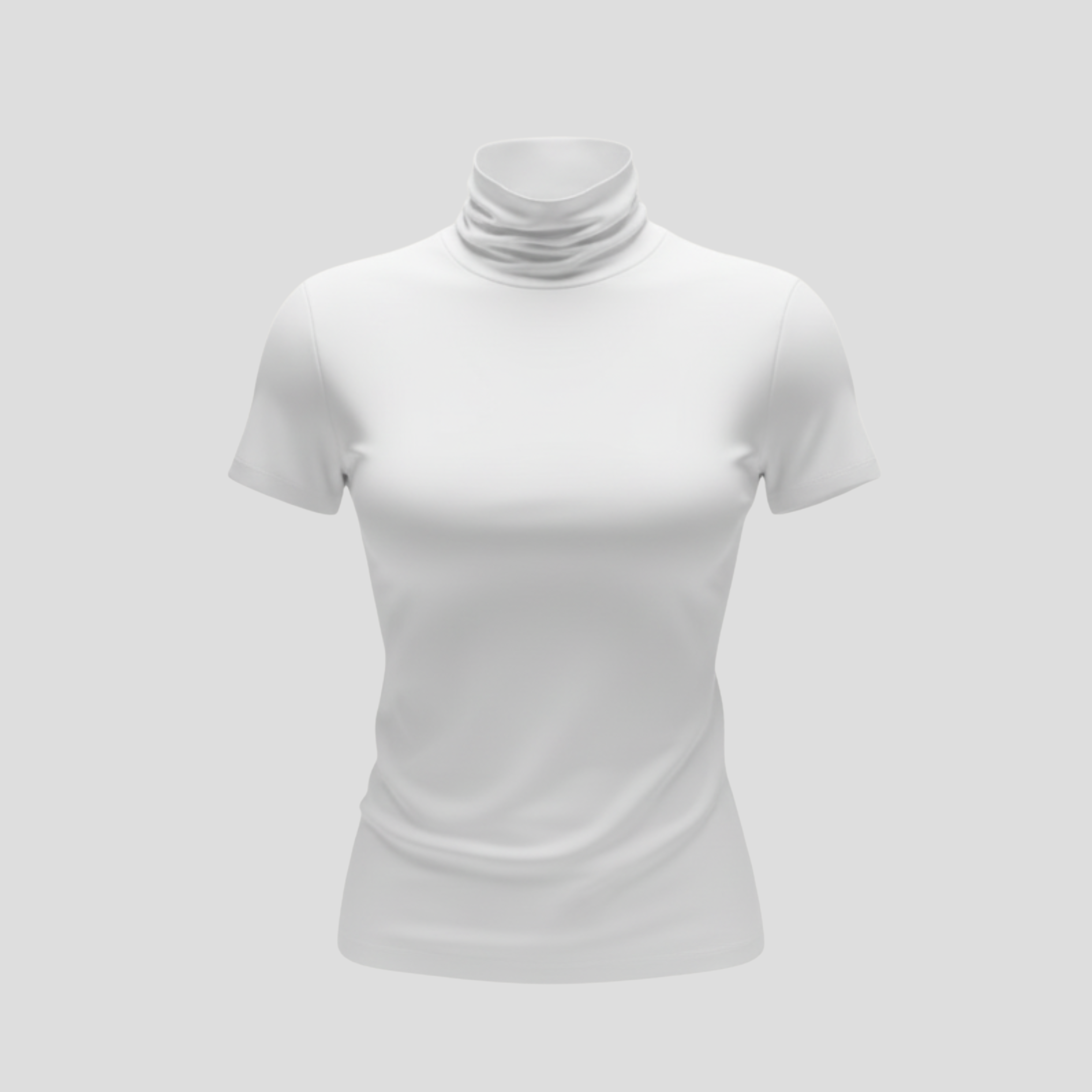 Women Mock Neck Tee | Short-Sleeve Form & Contoured Line Alignment for Daily Wear