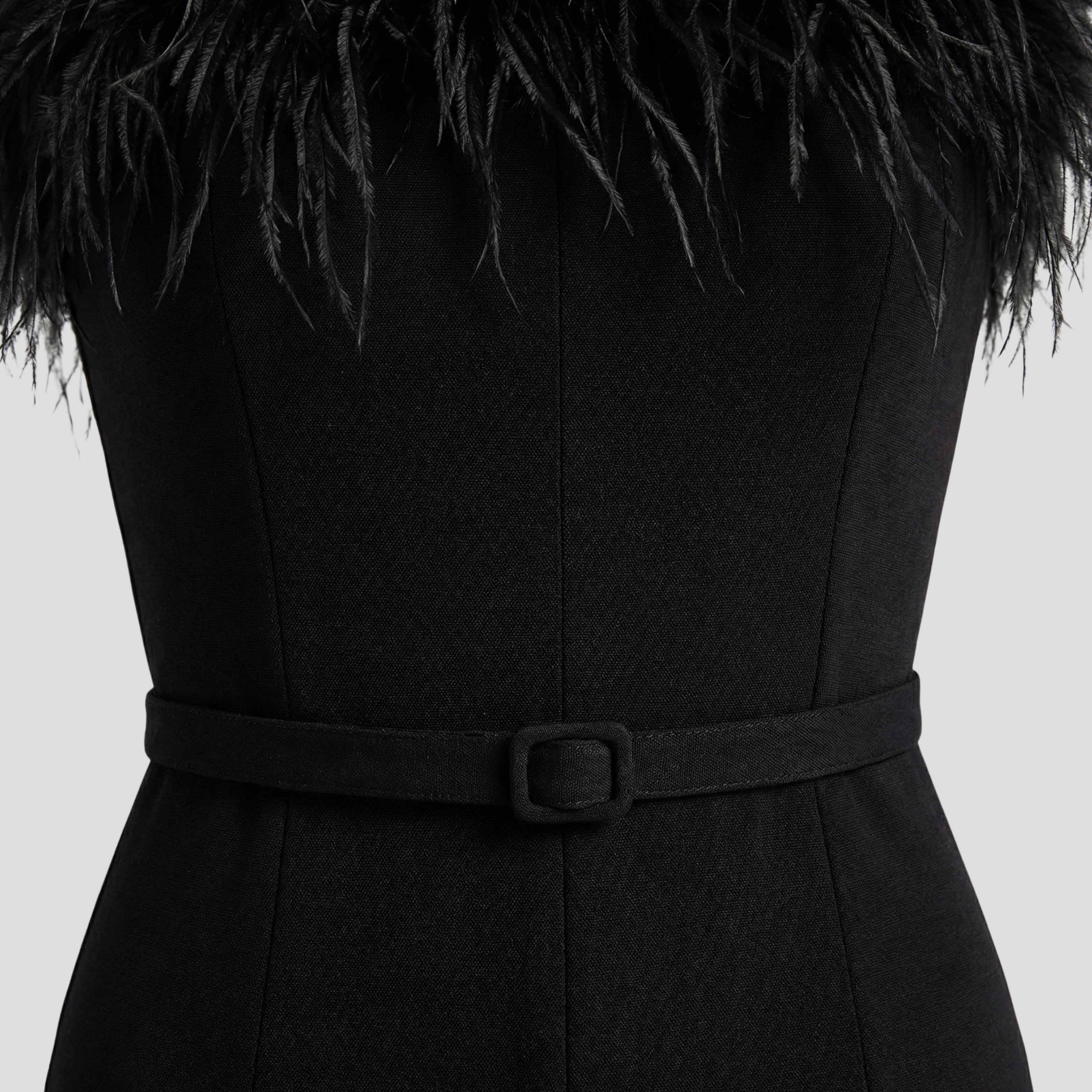 Women Jumpsuit | Strapless Neckline & Feather Trim Detail for Daily Wear