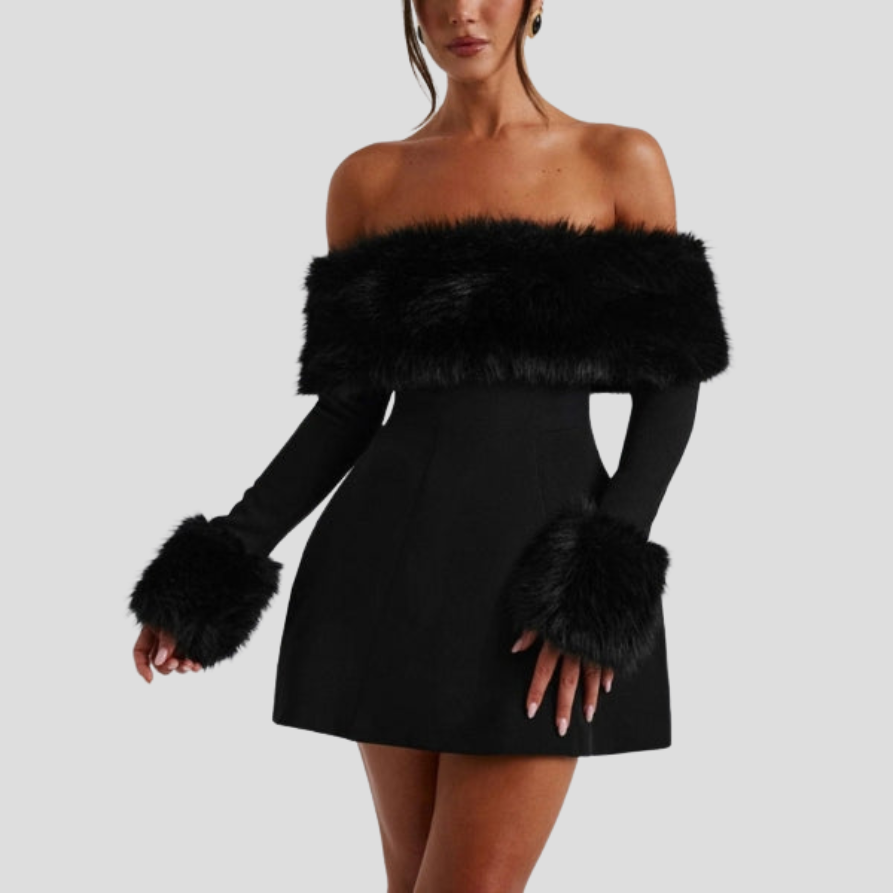 Women Mini Dress | Off-Shoulder Neckline & Defined Trim Silhouette for Evening Wear