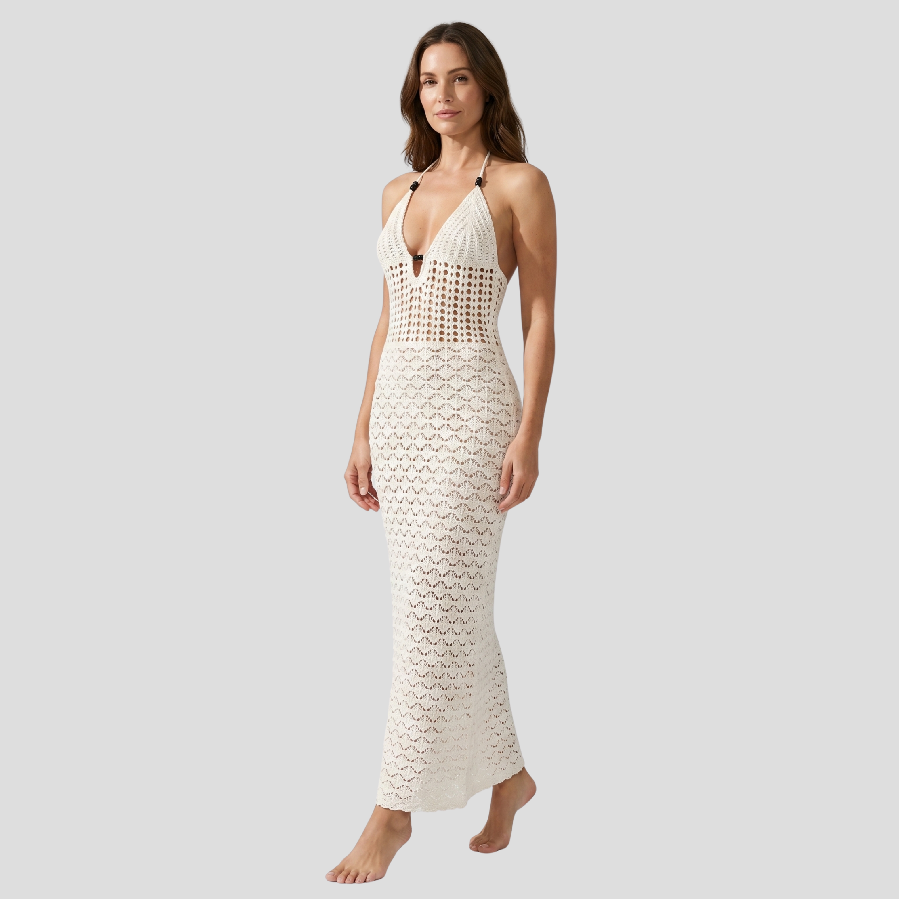 Women Maxi Dress | Halter Neckline Form & Open-Back Alignment for Occasion Wear