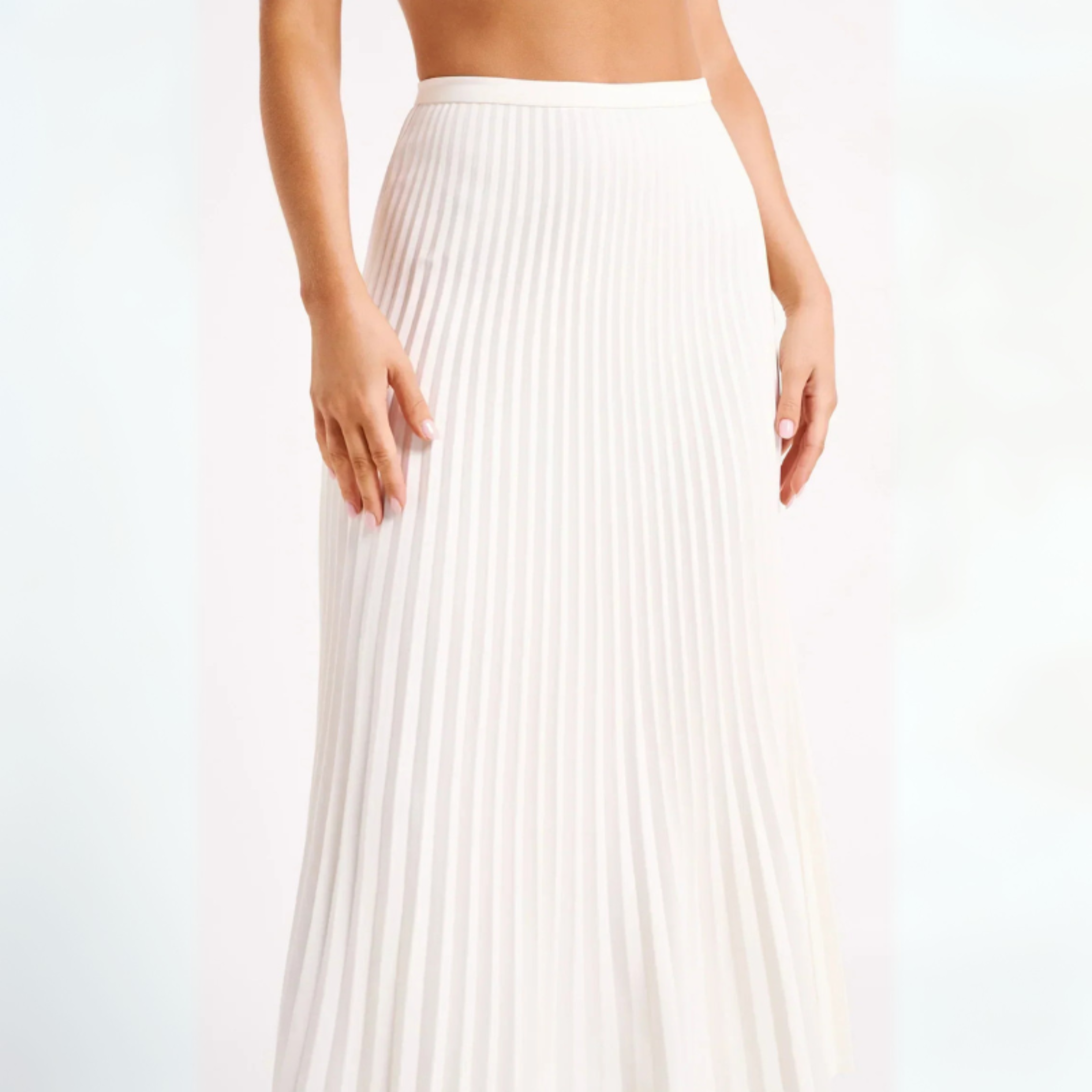 Women Maxi Skirt | Pleated Vertical Form & Extended Flowing Silhouette for Daily Wear