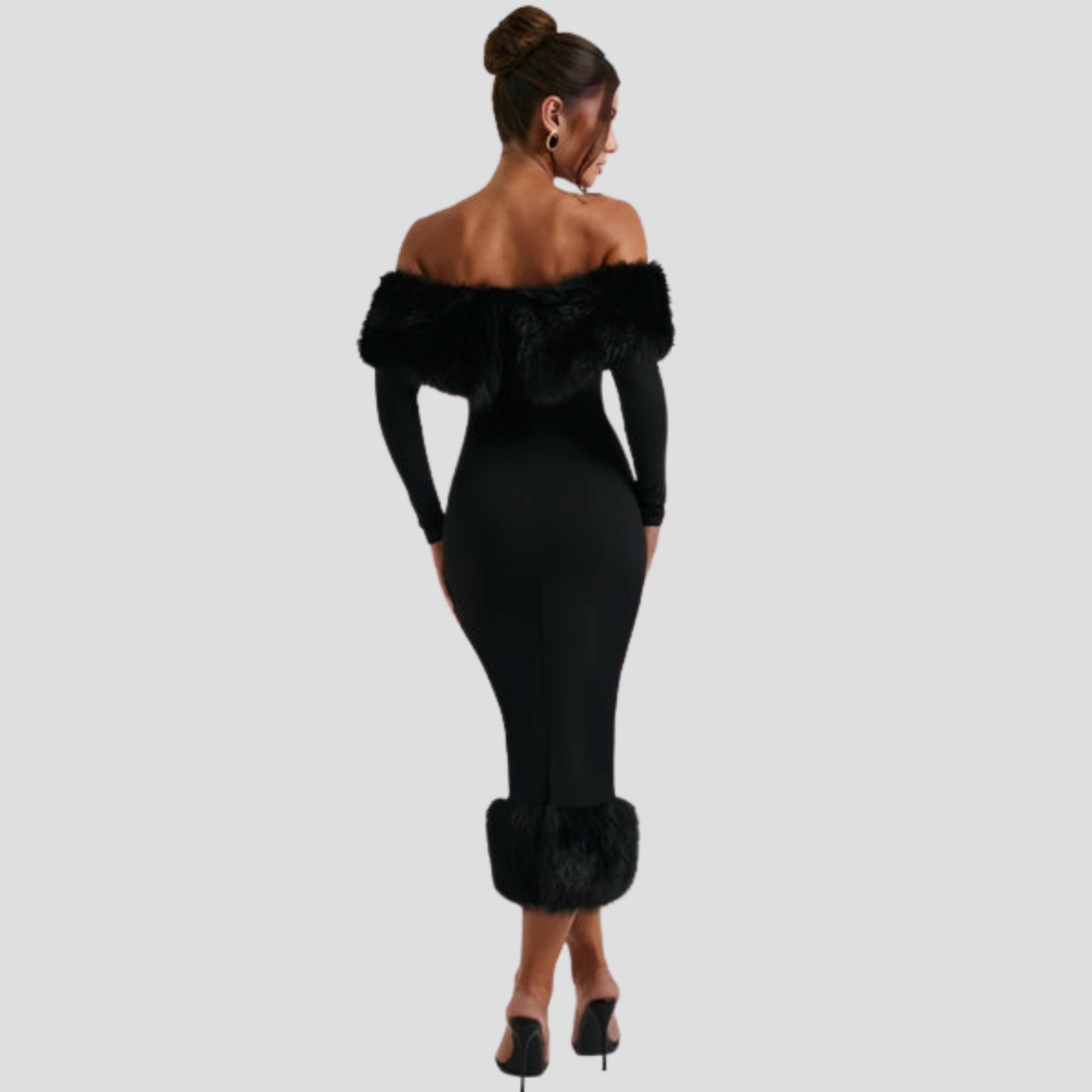 Women Maxi Dress | Off-Shoulder Neckline & Extended Hem Silhouette for Evening Wear