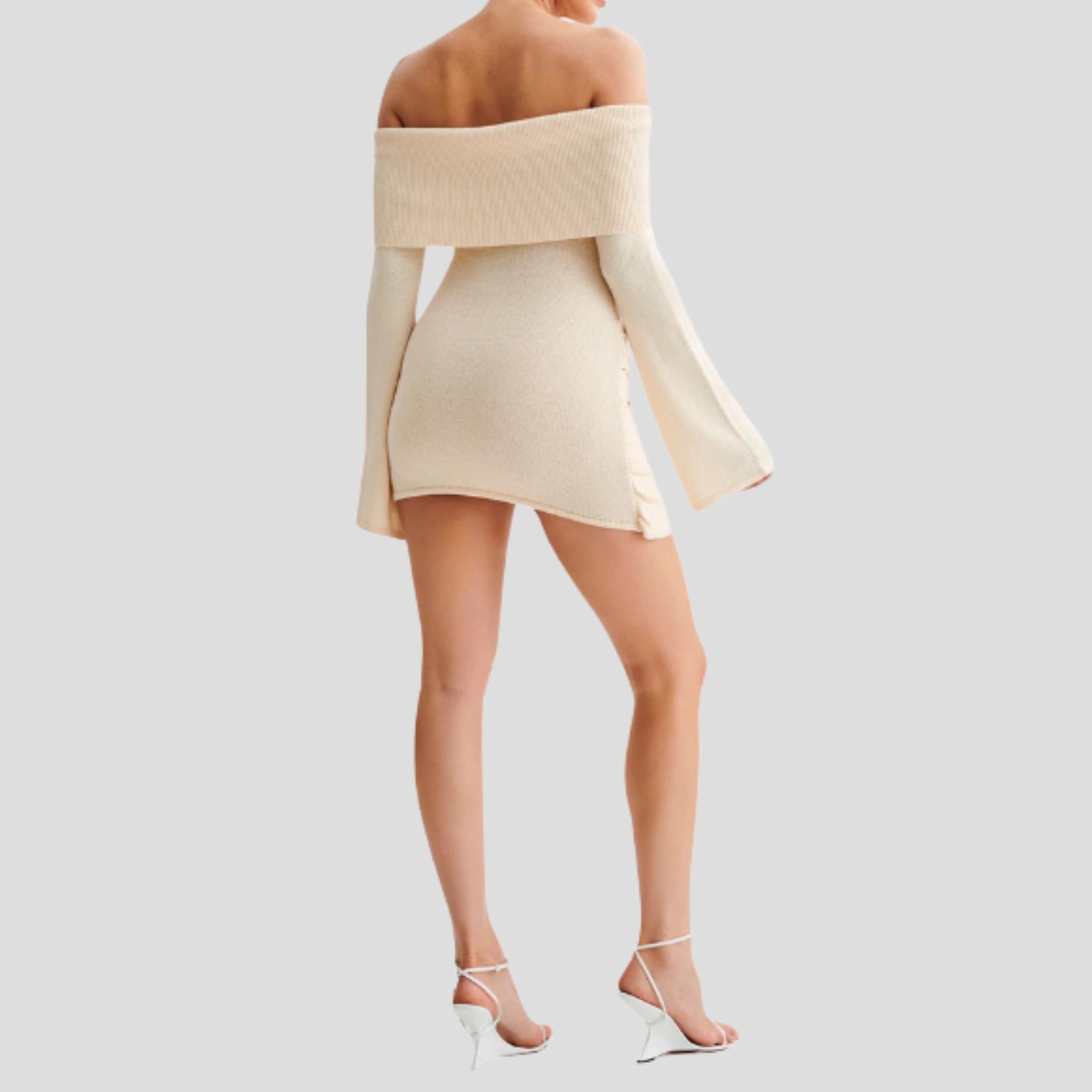 Women Mini Dress | Off-Shoulder Drape & Side-Tie Silhouette for Evening Wear