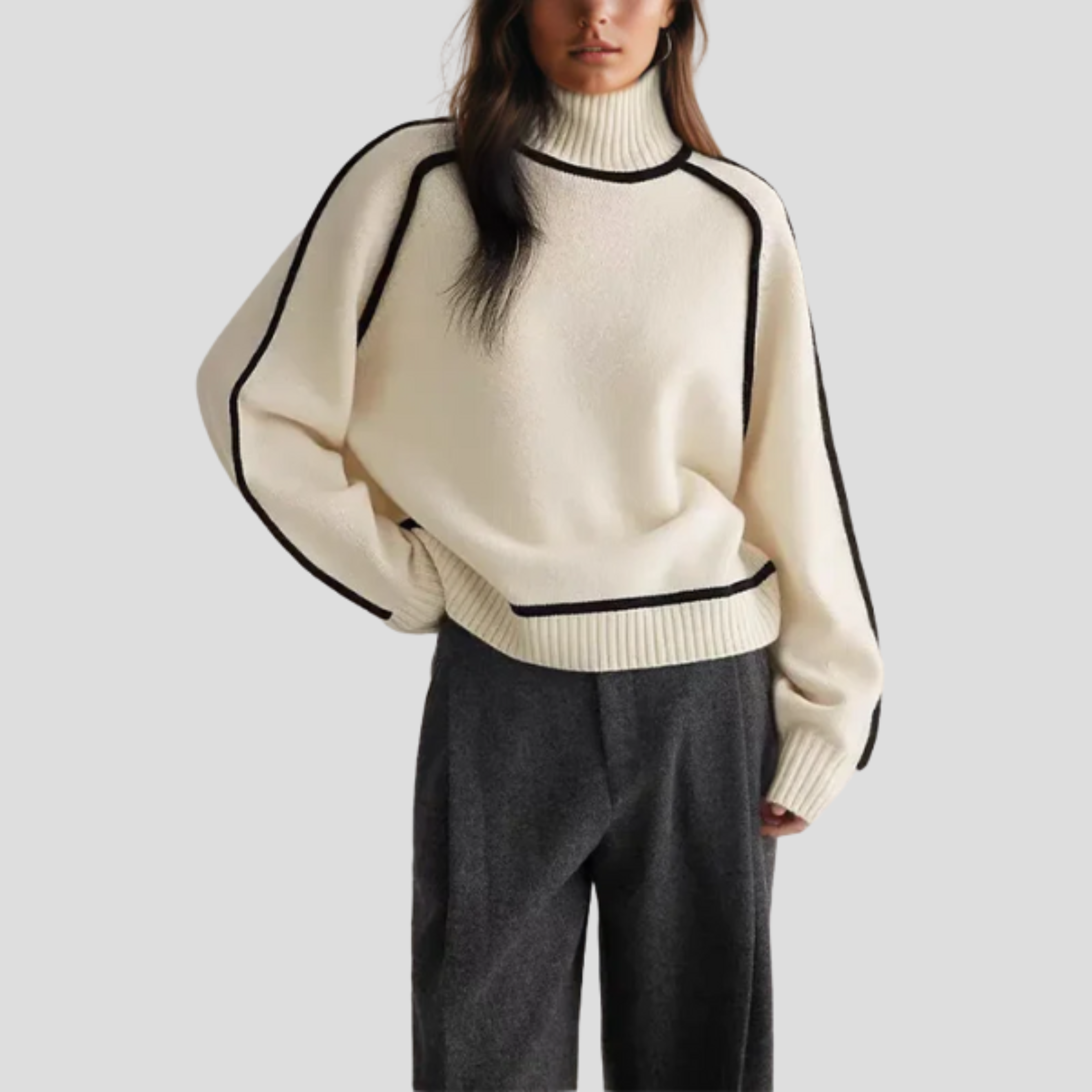Women Sweater | High Neck Structure & Long Sleeve Form for Daily Use