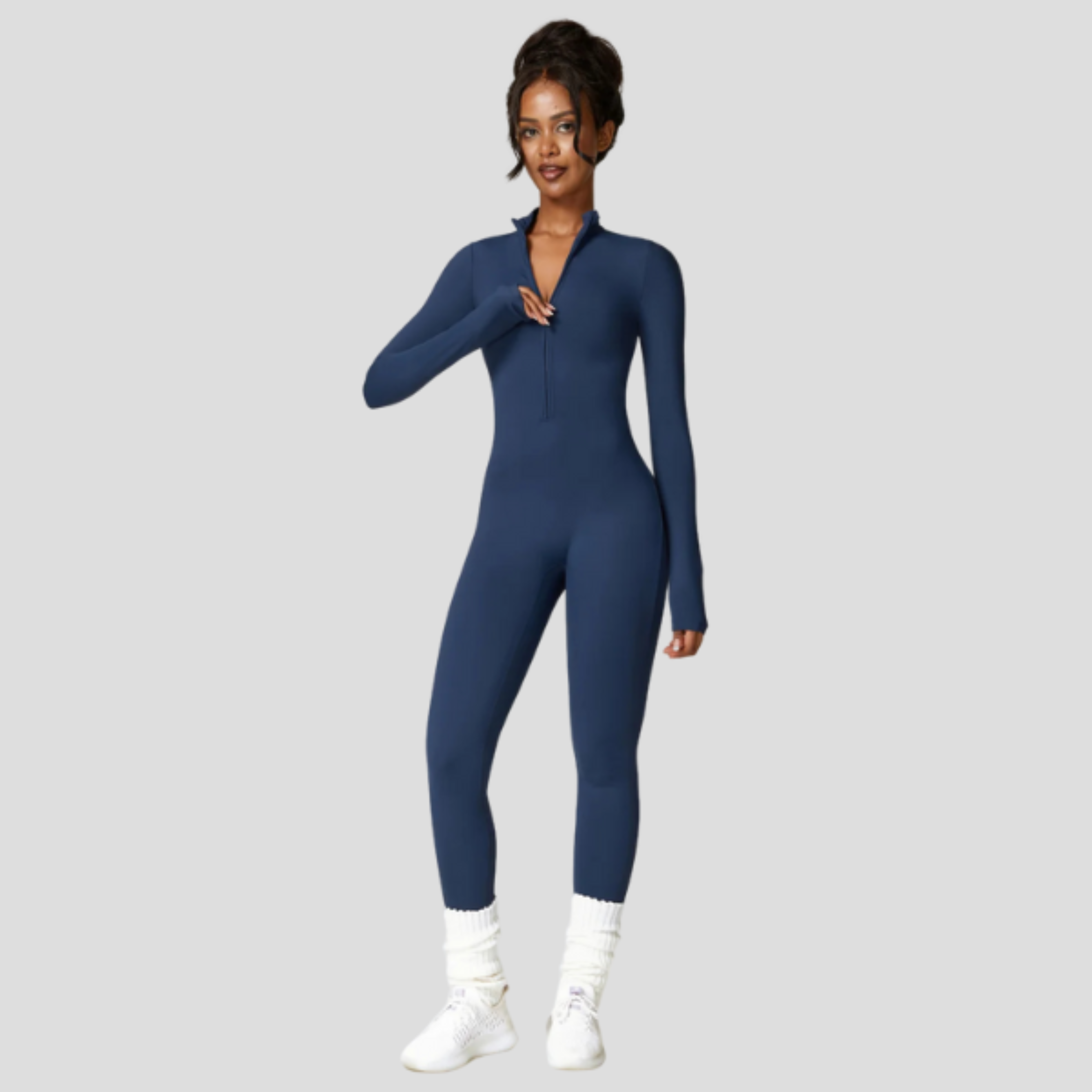 Women Jumpsuit | High Neck Zip Design & Streamlined Silhouette for Daily Wear