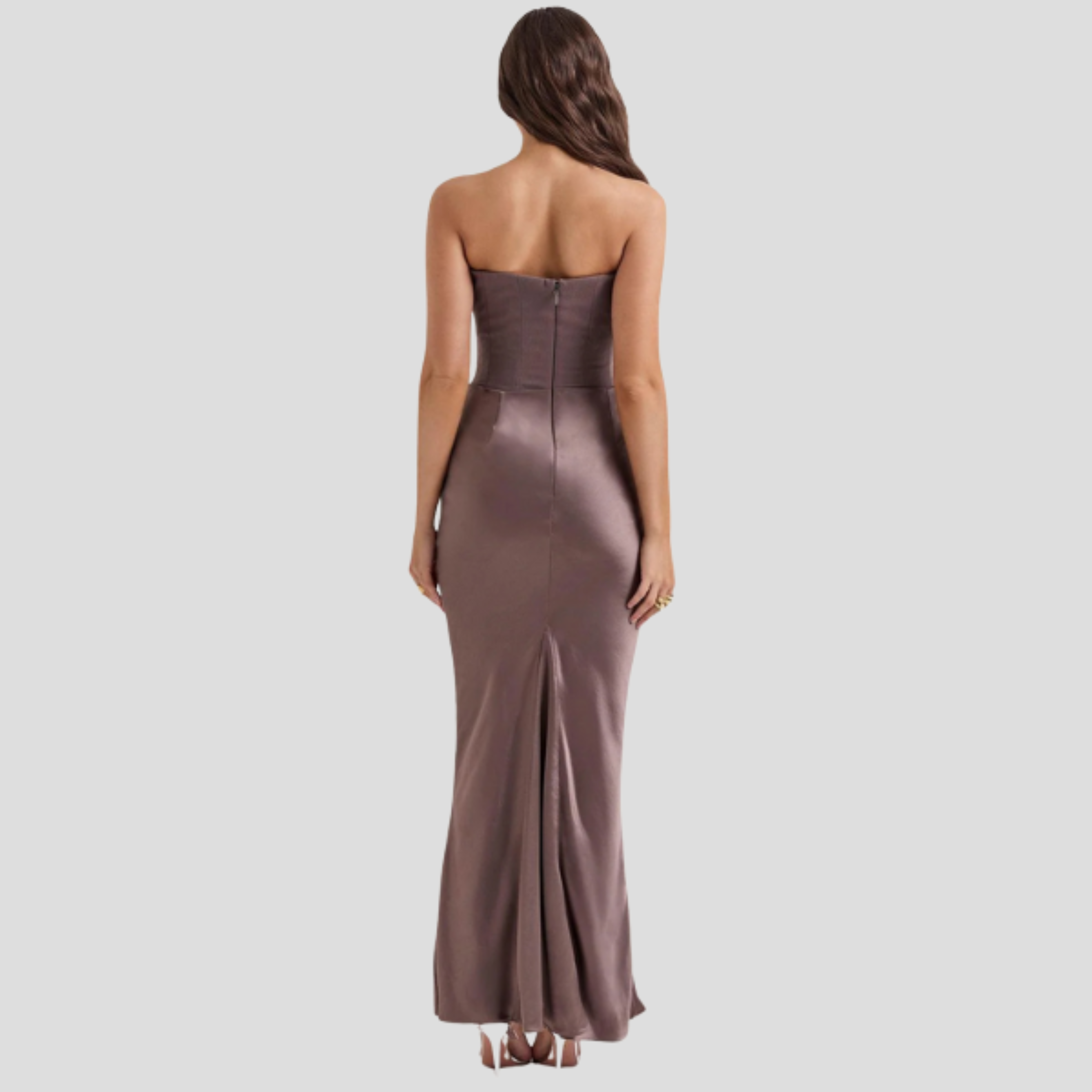Women Maxi Dress | Strapless Corset Bodice & Draped Waist Silhouette for Evening Wear