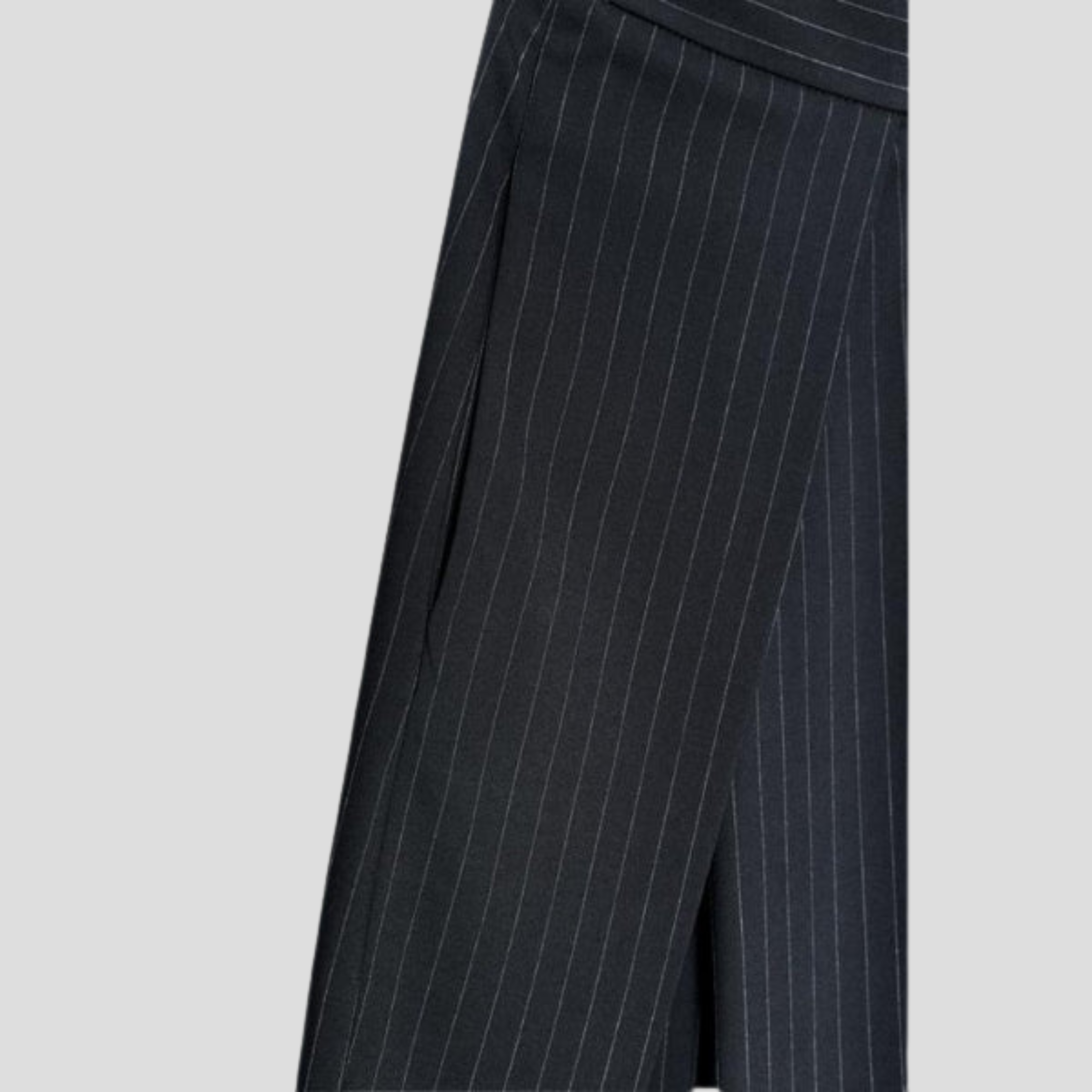Women Trousers | Wide-Leg Silhouette & Vertical Pinstripe Pattern for Formal and Daily Wear