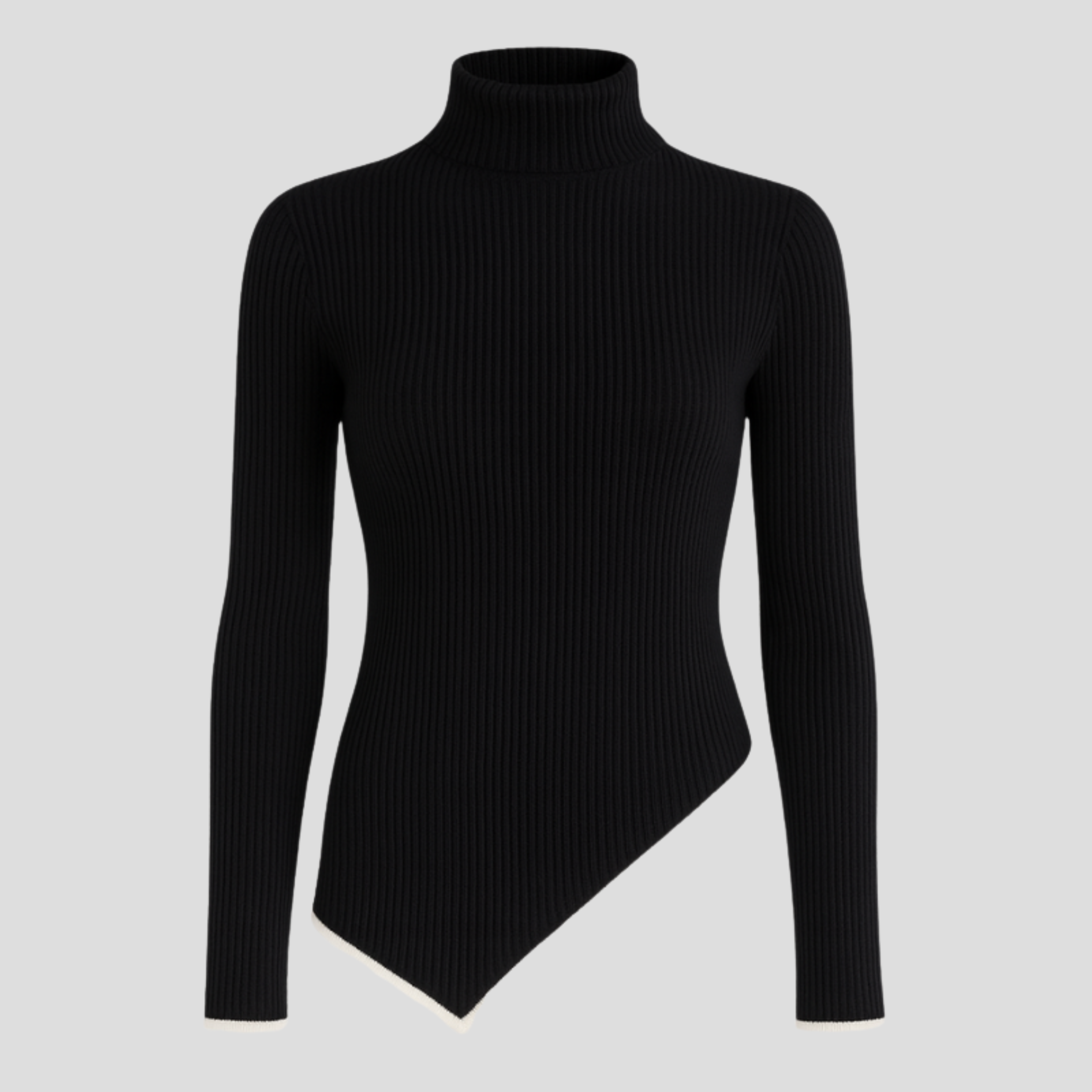 Women Sweater | Slim Silhouette & Ribbed High Neck Design for Daily Wear