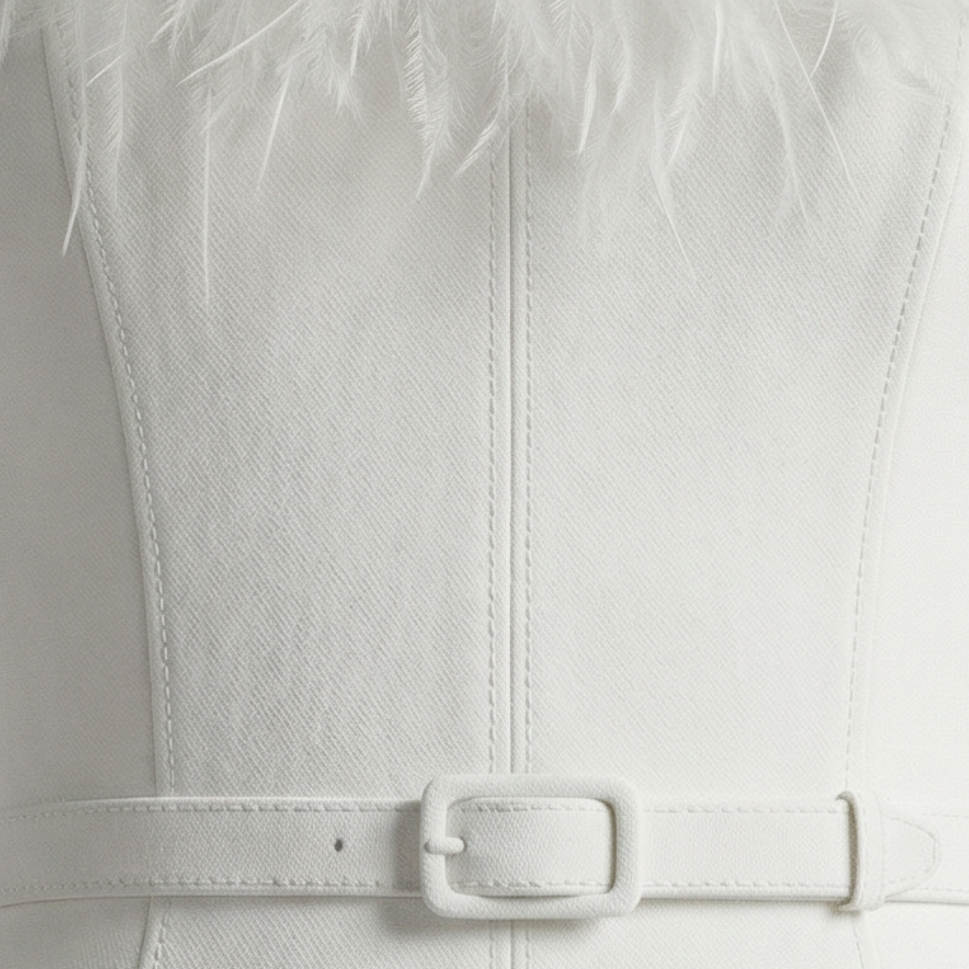 Women Jumpsuit | Strapless Neckline & Feather Trim Detail for Daily Wear