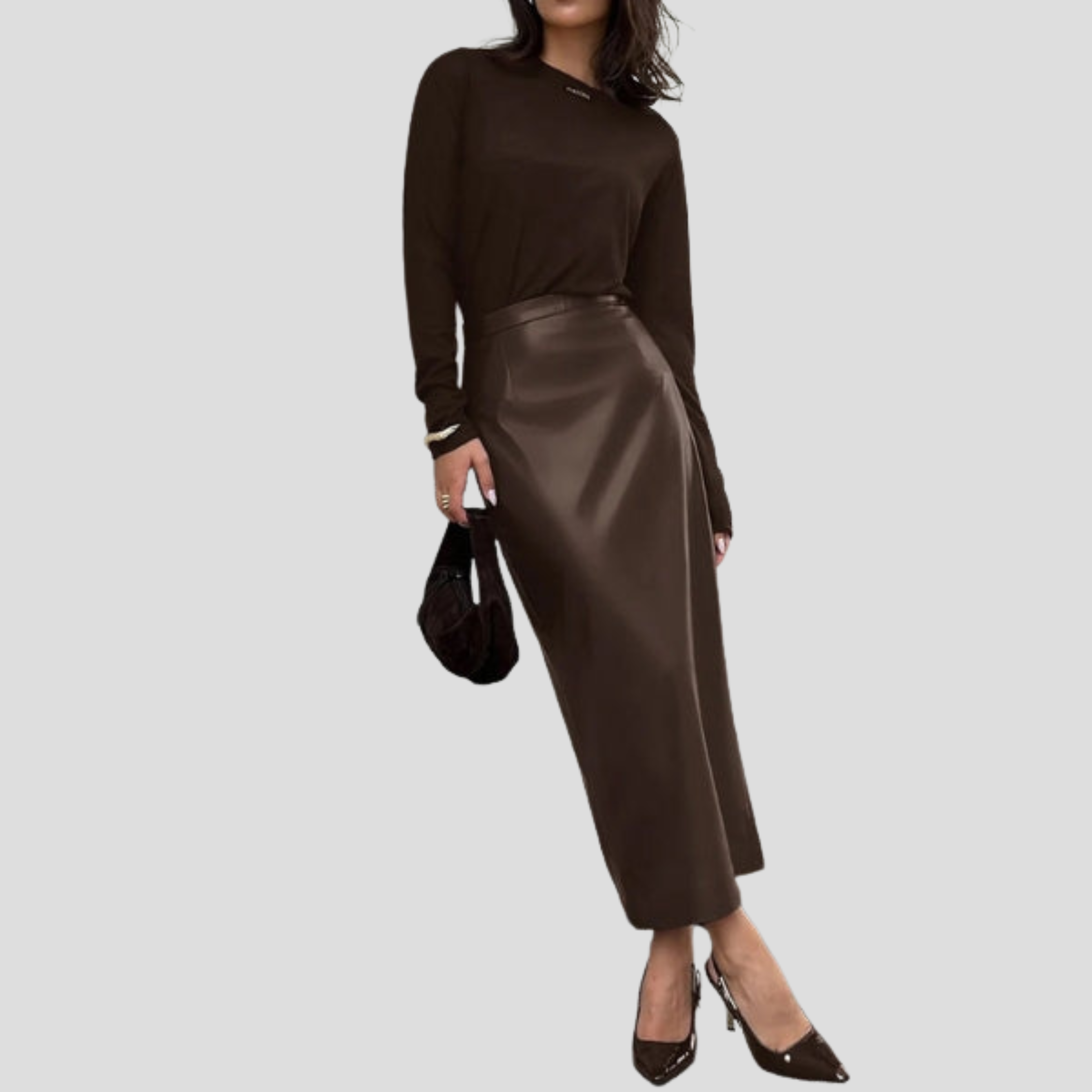 Women Midi Skirt | High-Waist Structure & Straight Silhouette for Daily Wear