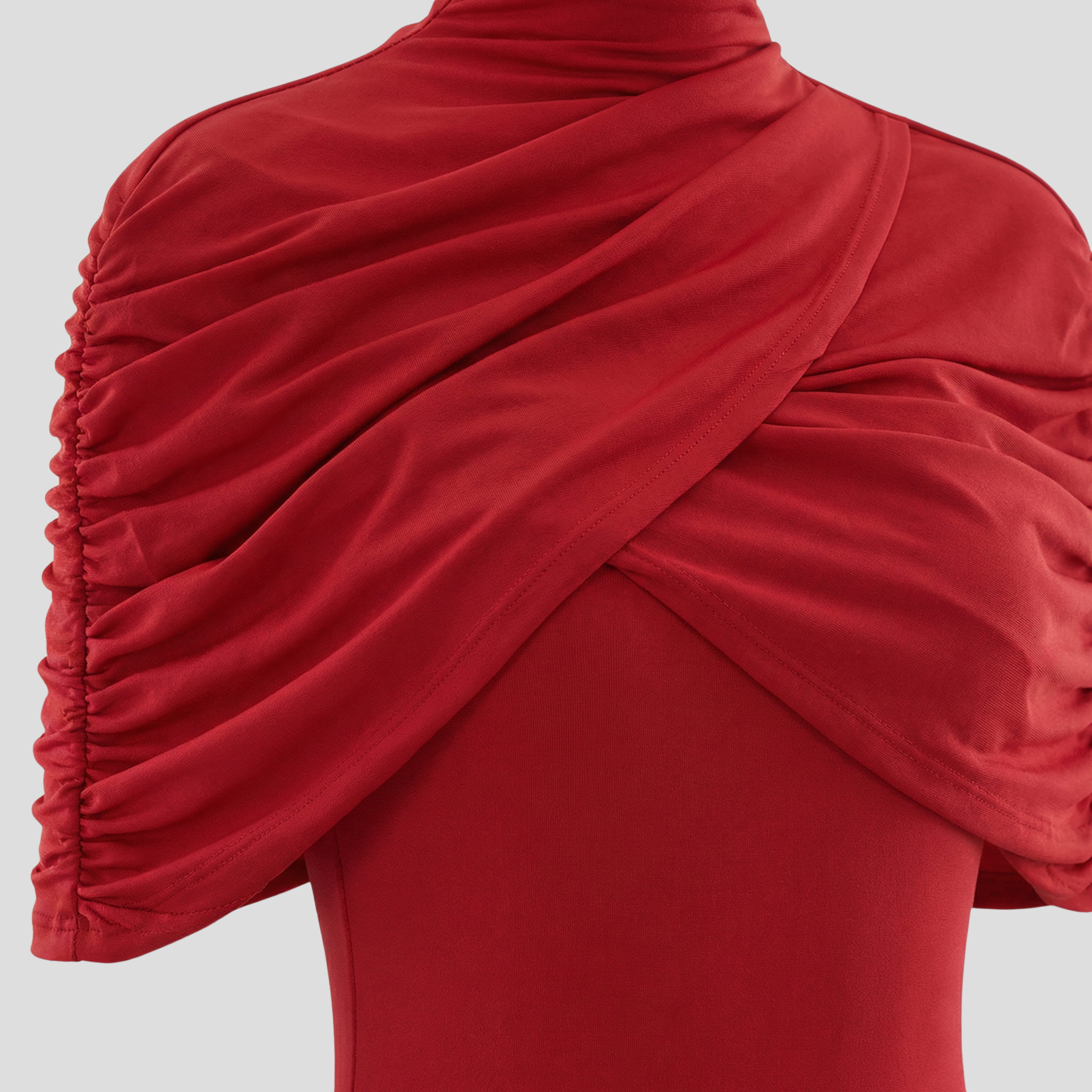 Women Maxi Dress | High Neck Cape Overlay & Asymmetrical Hem Silhouette for Evening Wear