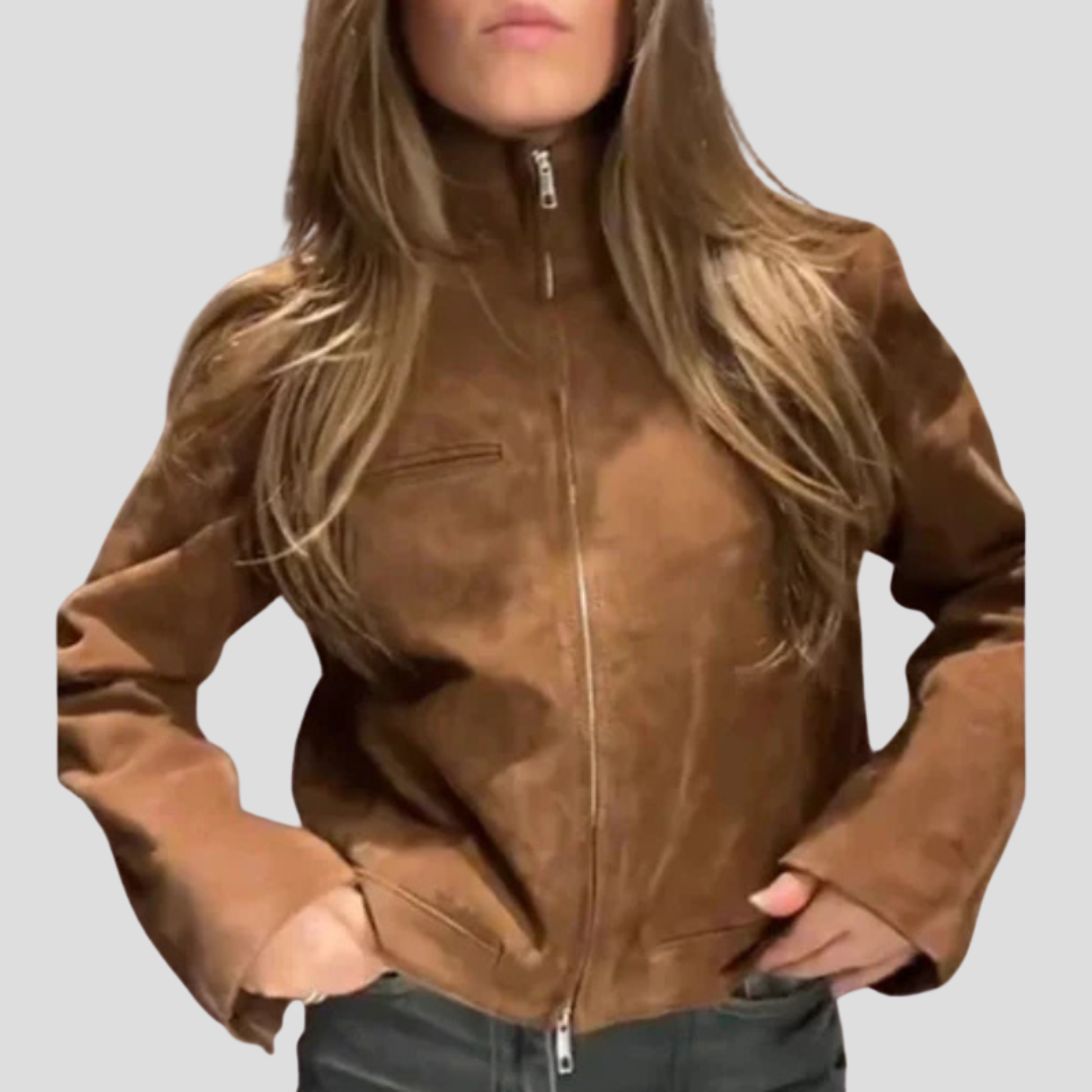 Women Jacket | Cropped Silhouette & Stand Collar Design for Daily Wear