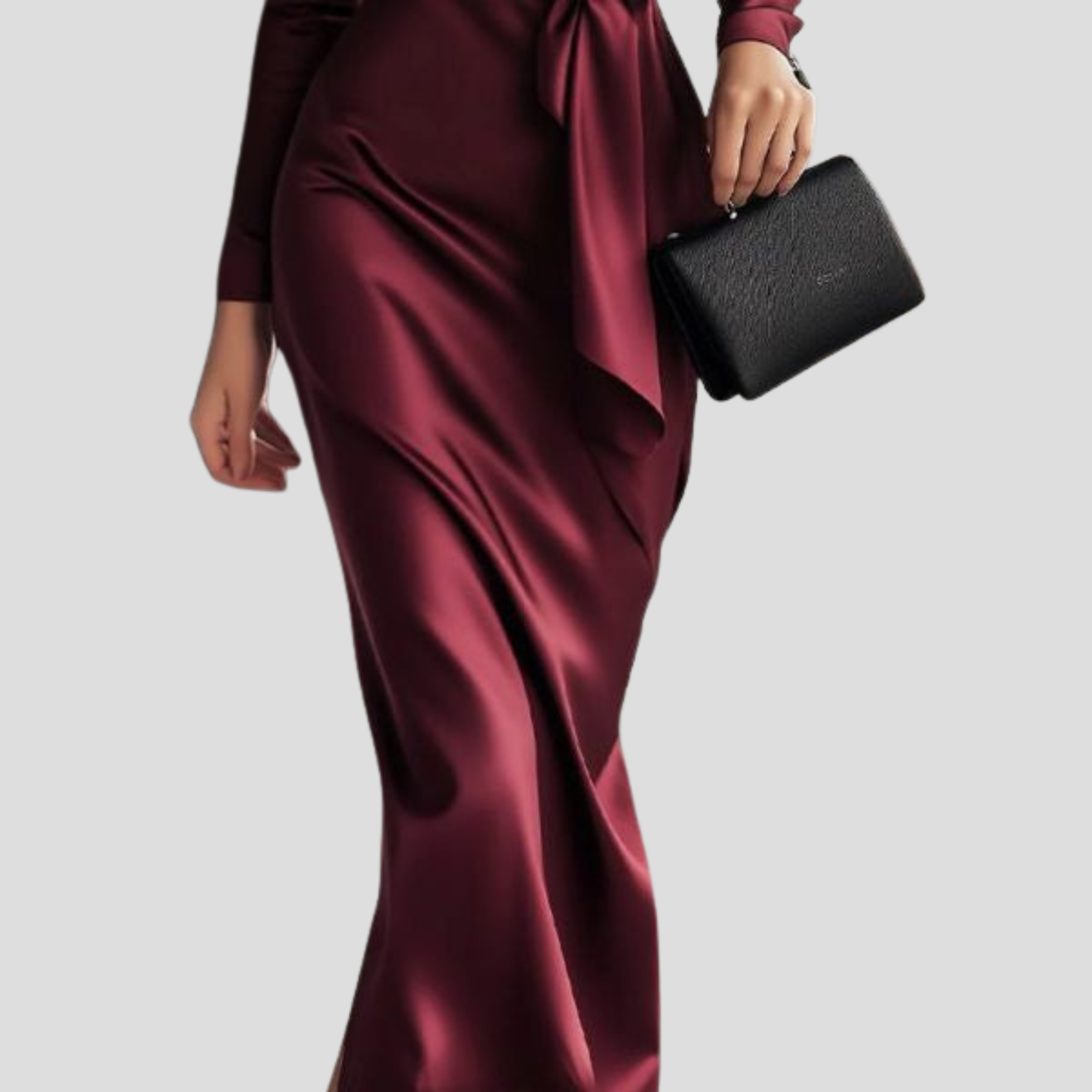 Women Wrap Dress | Draped Front Detail & Defined Waist Silhouette for Evening Wear