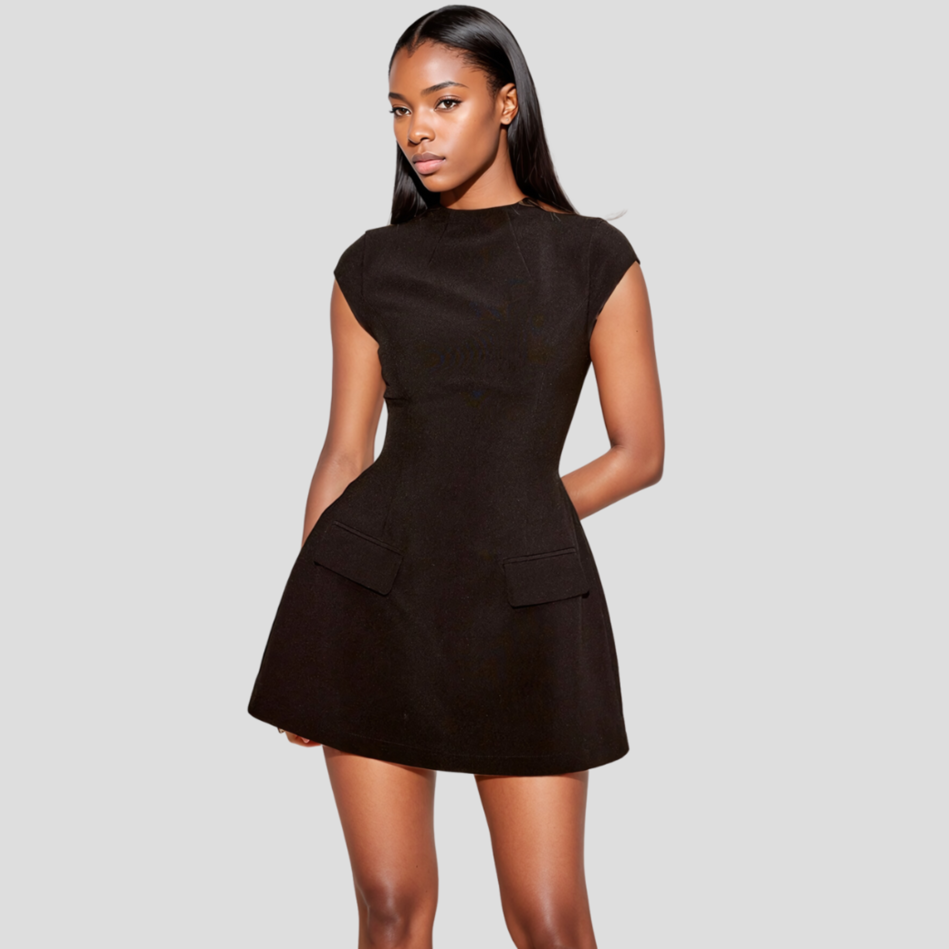 Women Mini Dress | High Neck Detail & Cinched Waist Silhouette for Evening Wear