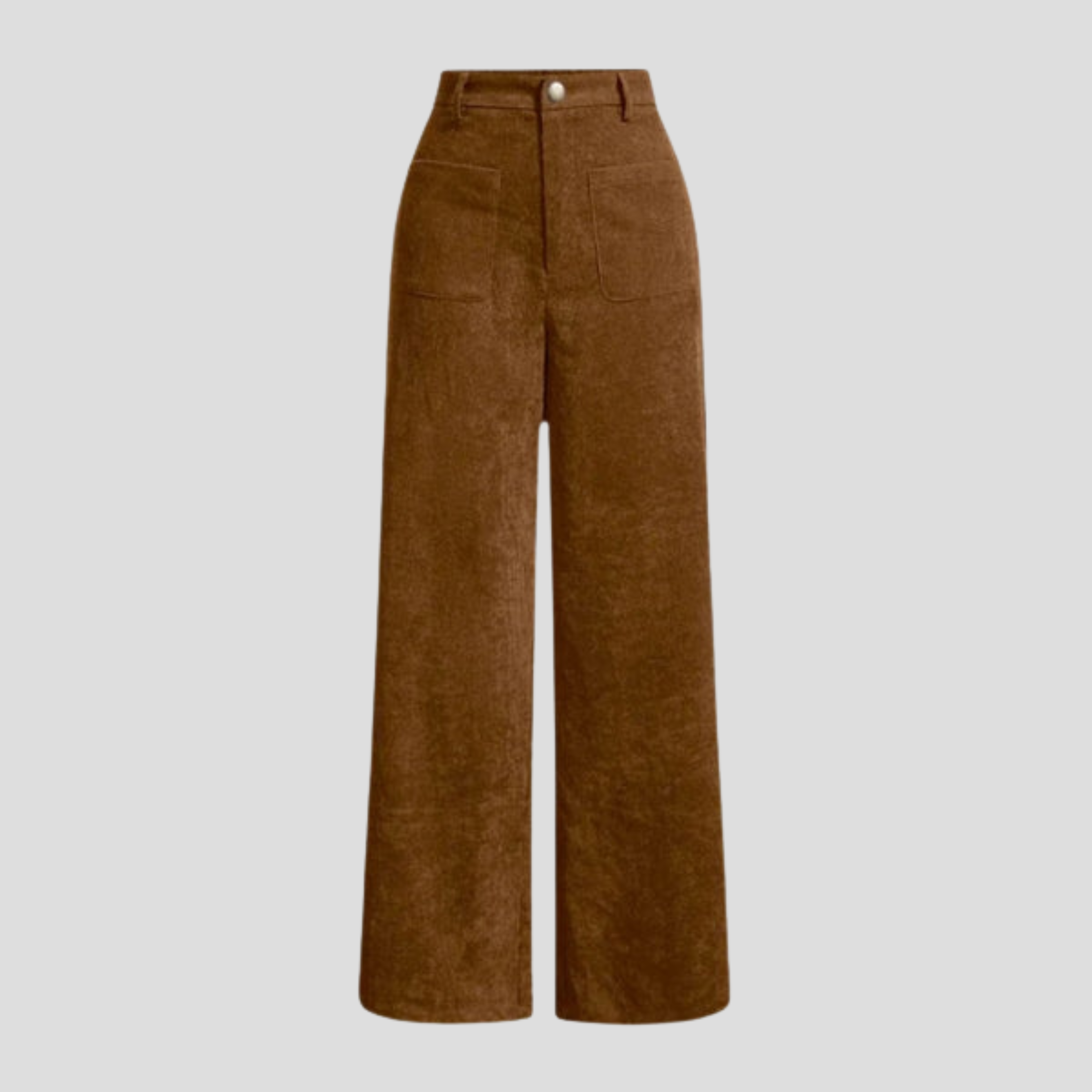 Women Wide-Leg Trousers | High-Waist Design & Vertical Rib Texture for Daily Wear