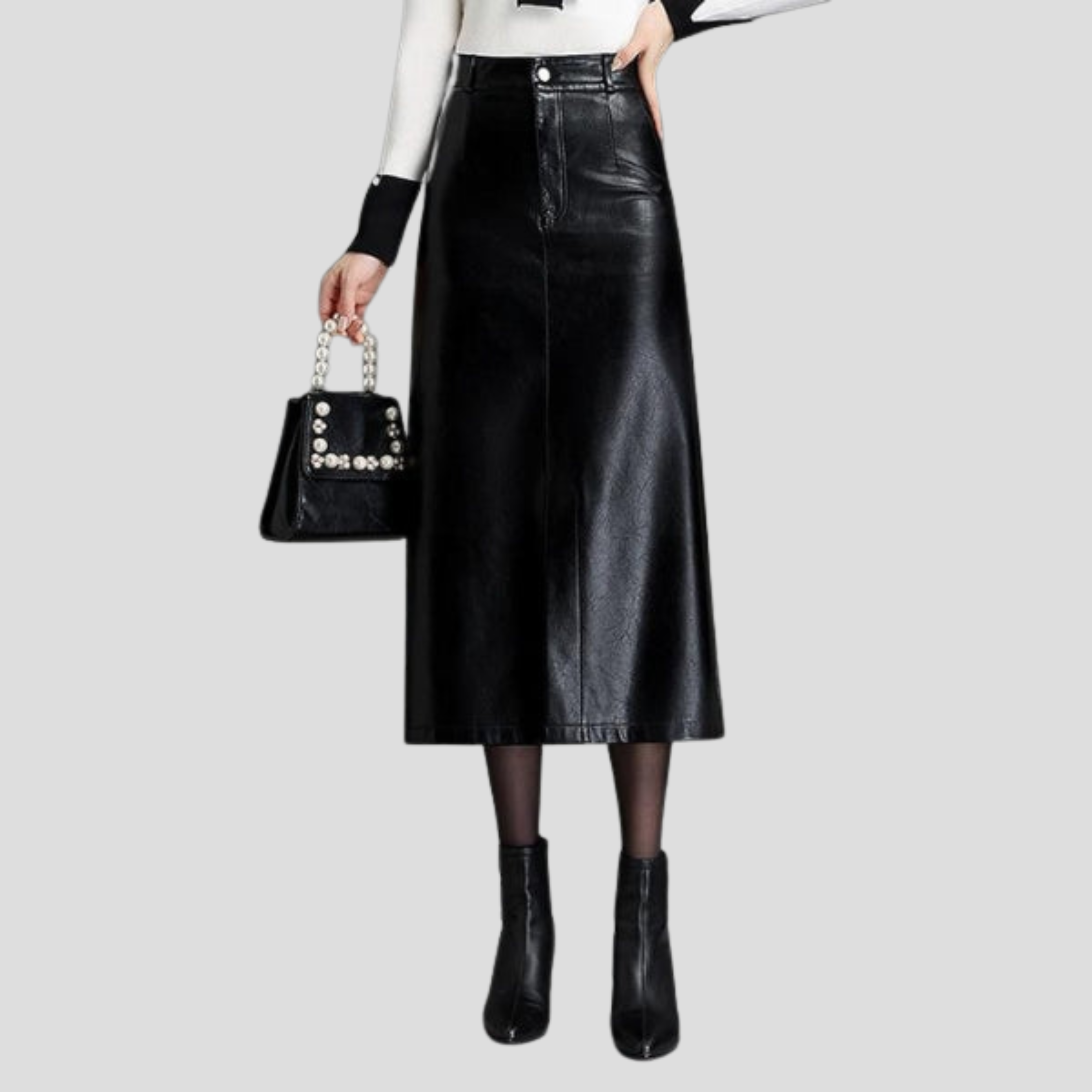 Women Midi Skirt | Structured Waistline & Front Seam Silhouette for Daily Wear