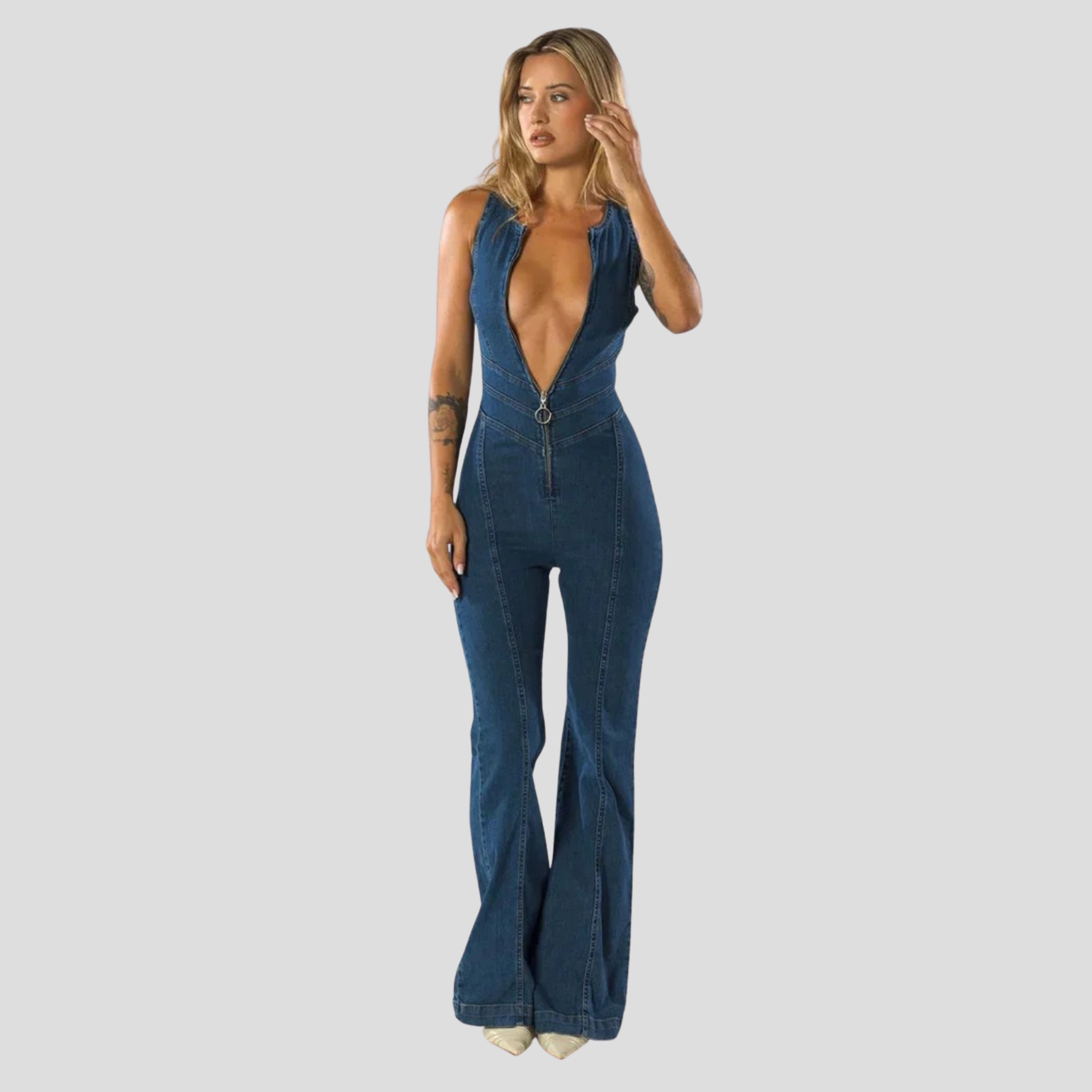 Women Jumpsuit | Plunge Neckline & Cutout Back Silhouette for Daily Wear