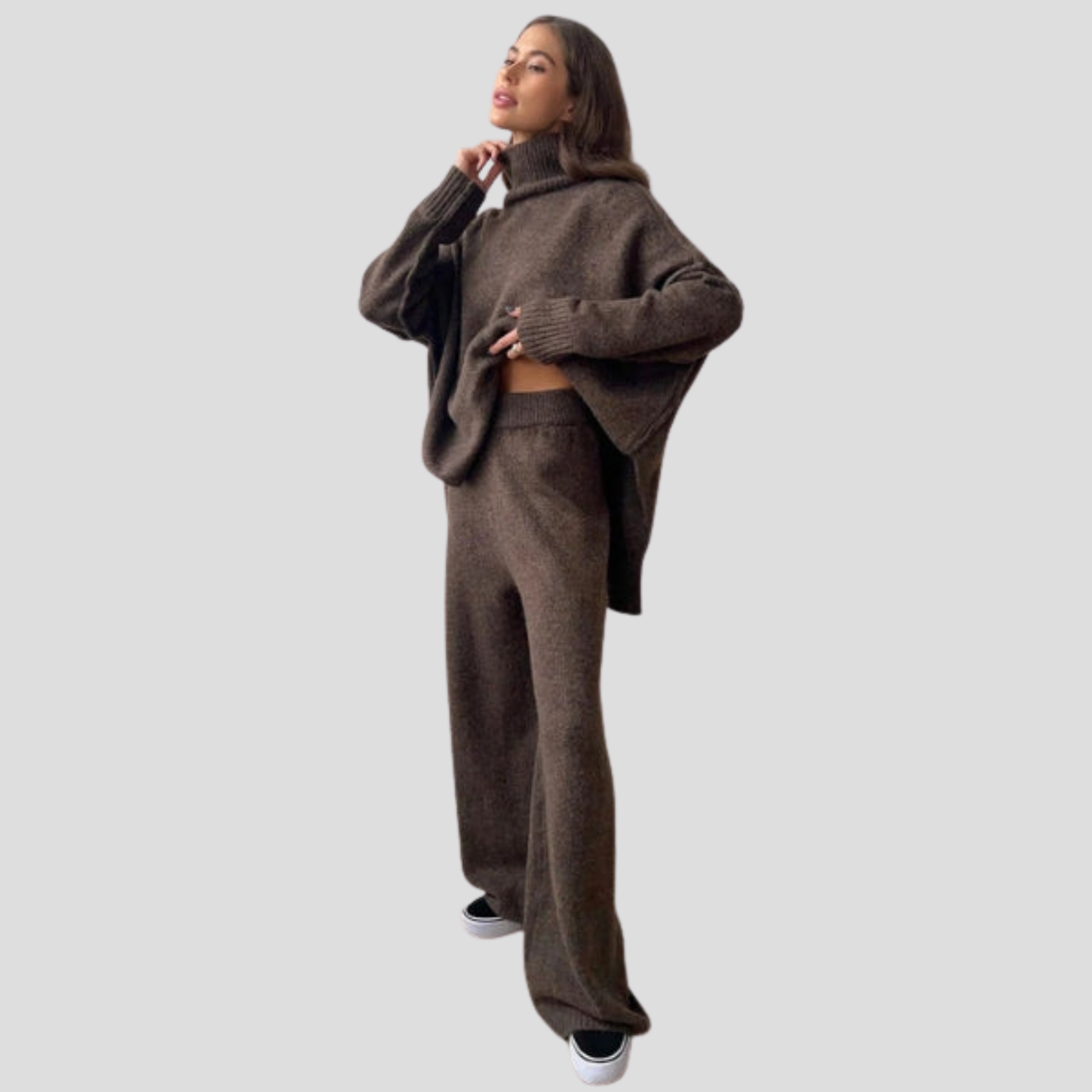 Women Knitwear Set | Coordinated Upper Form & Relaxed Lower Alignment for Daily Wear
