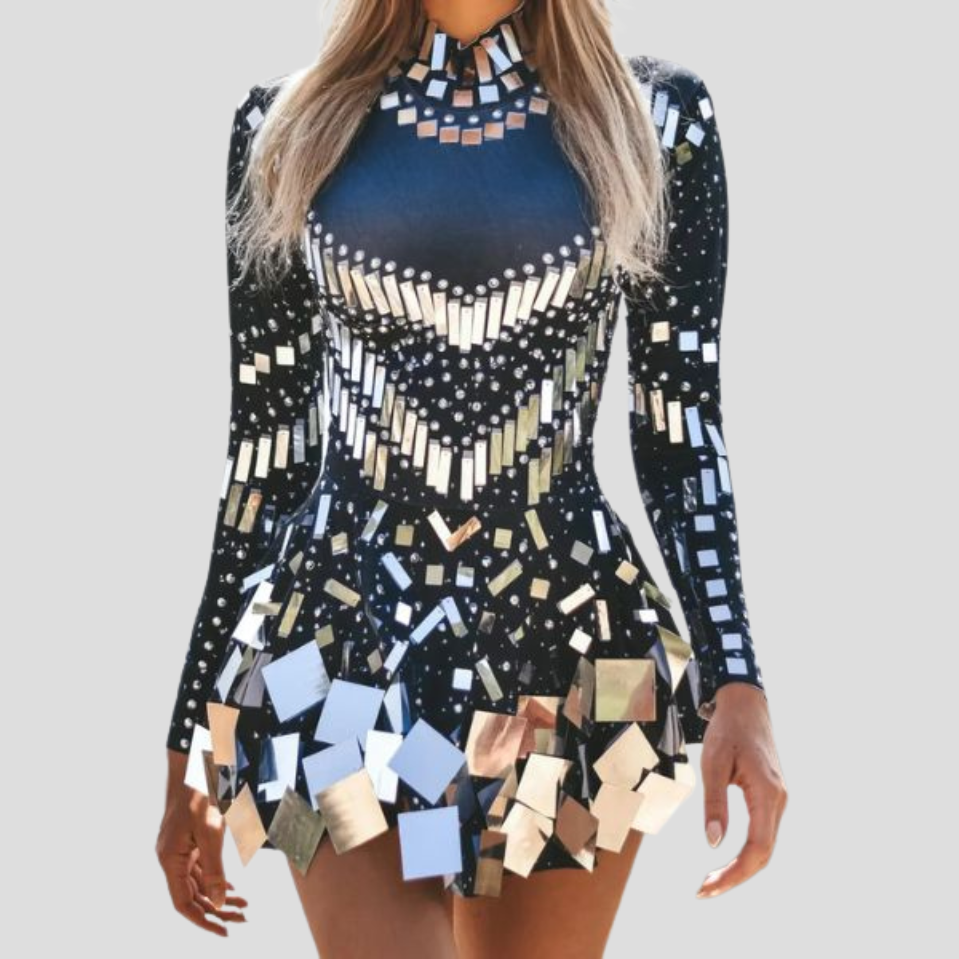 Women Sequin Dress | Long Sleeve Silhouette & Fitted Evening Profile for Occasion Wear