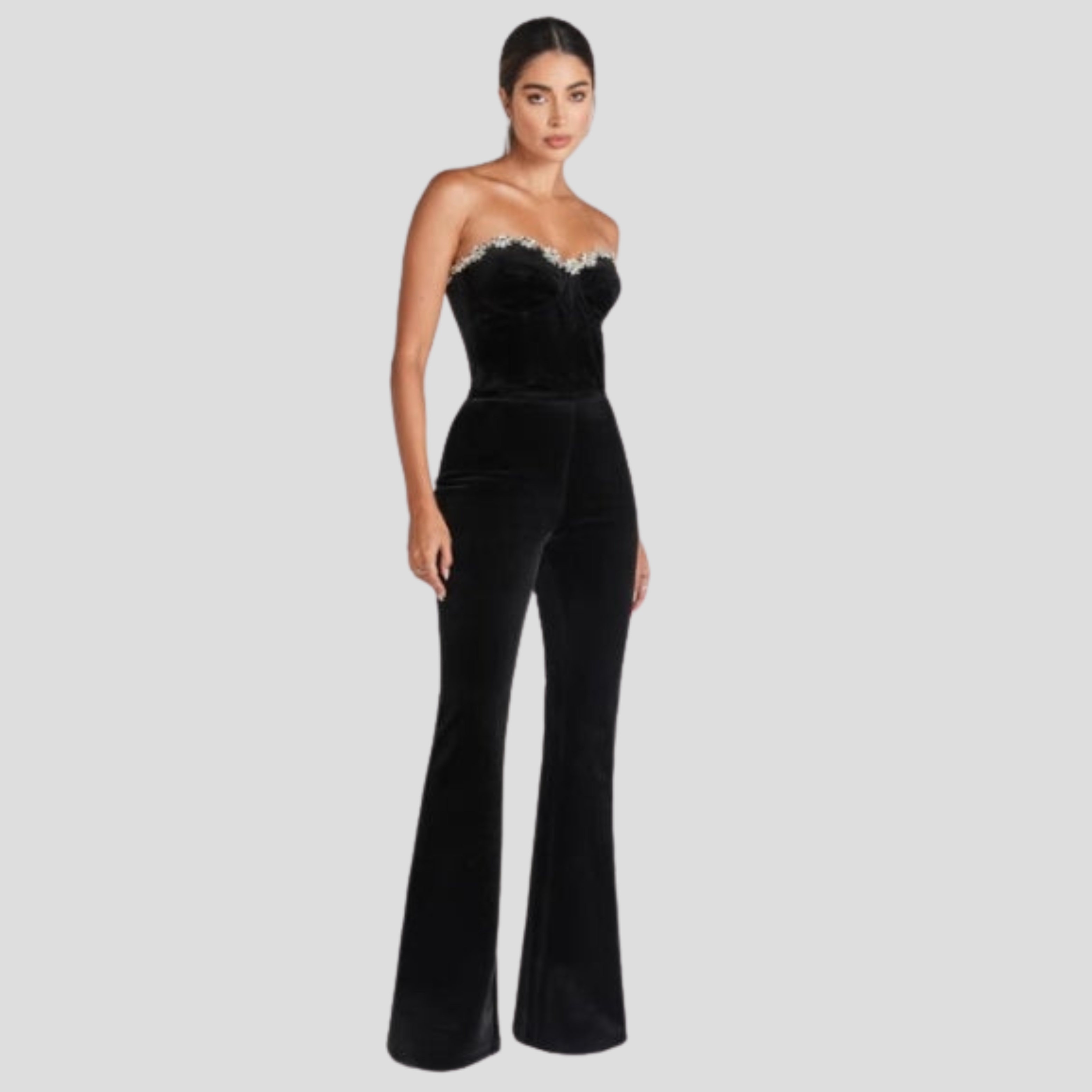 Women Jumpsuit | Sweetheart Neckline & Flared Leg Silhouette for Daily Wear
