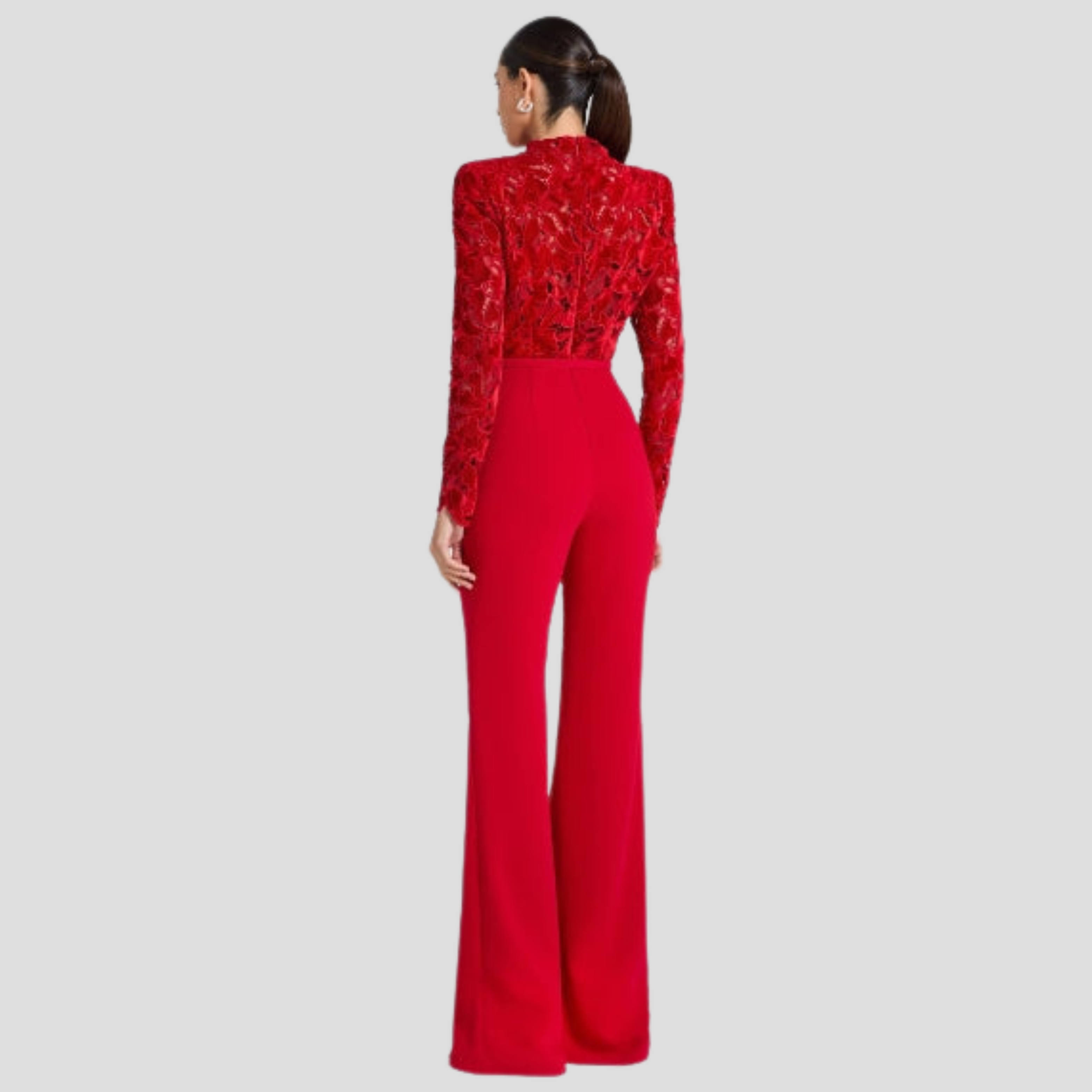 Women Jumpsuit | High Neck Shape & Belted Waist Flared Silhouette for Daily Wear