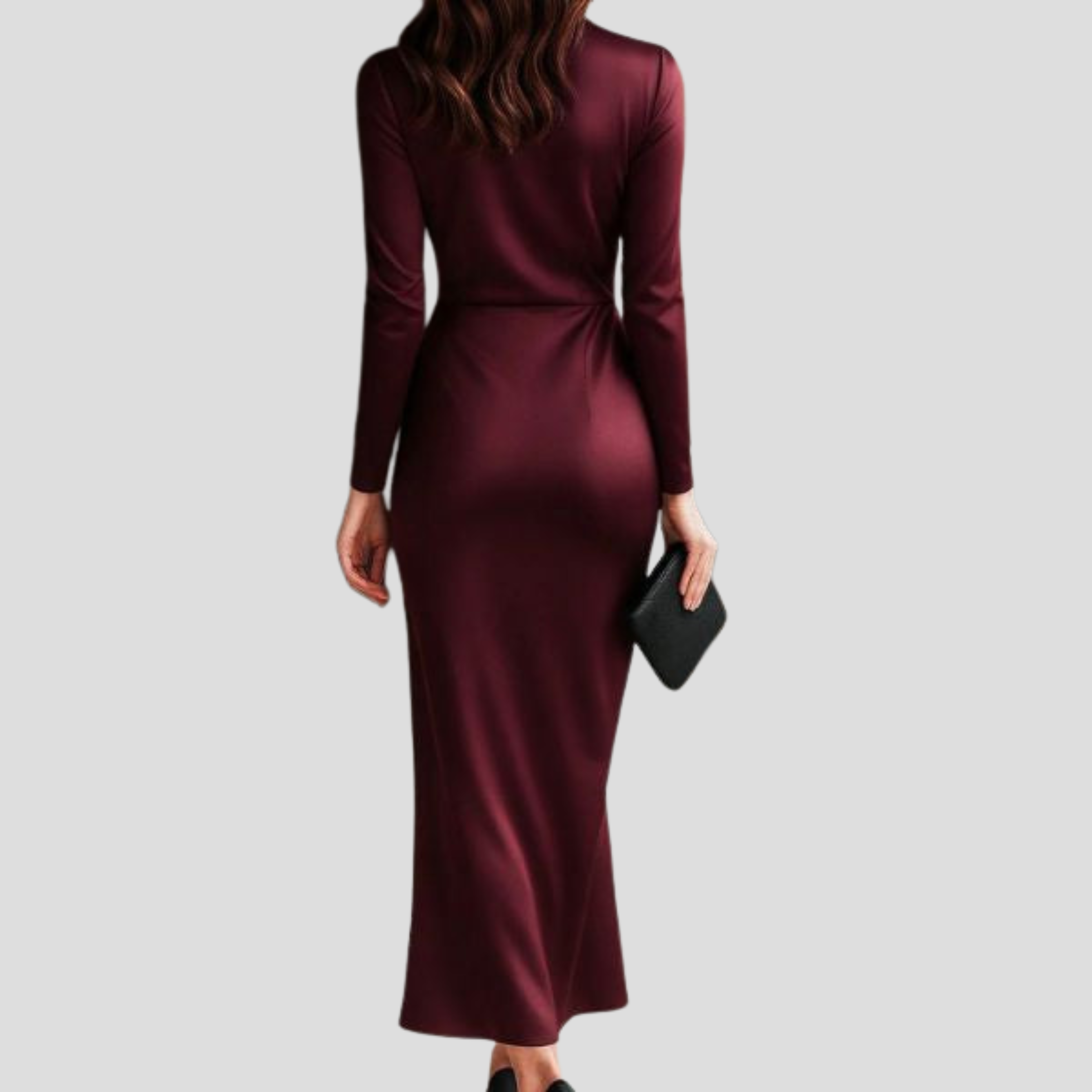 Women Wrap Dress | Draped Front Detail & Defined Waist Silhouette for Evening Wear