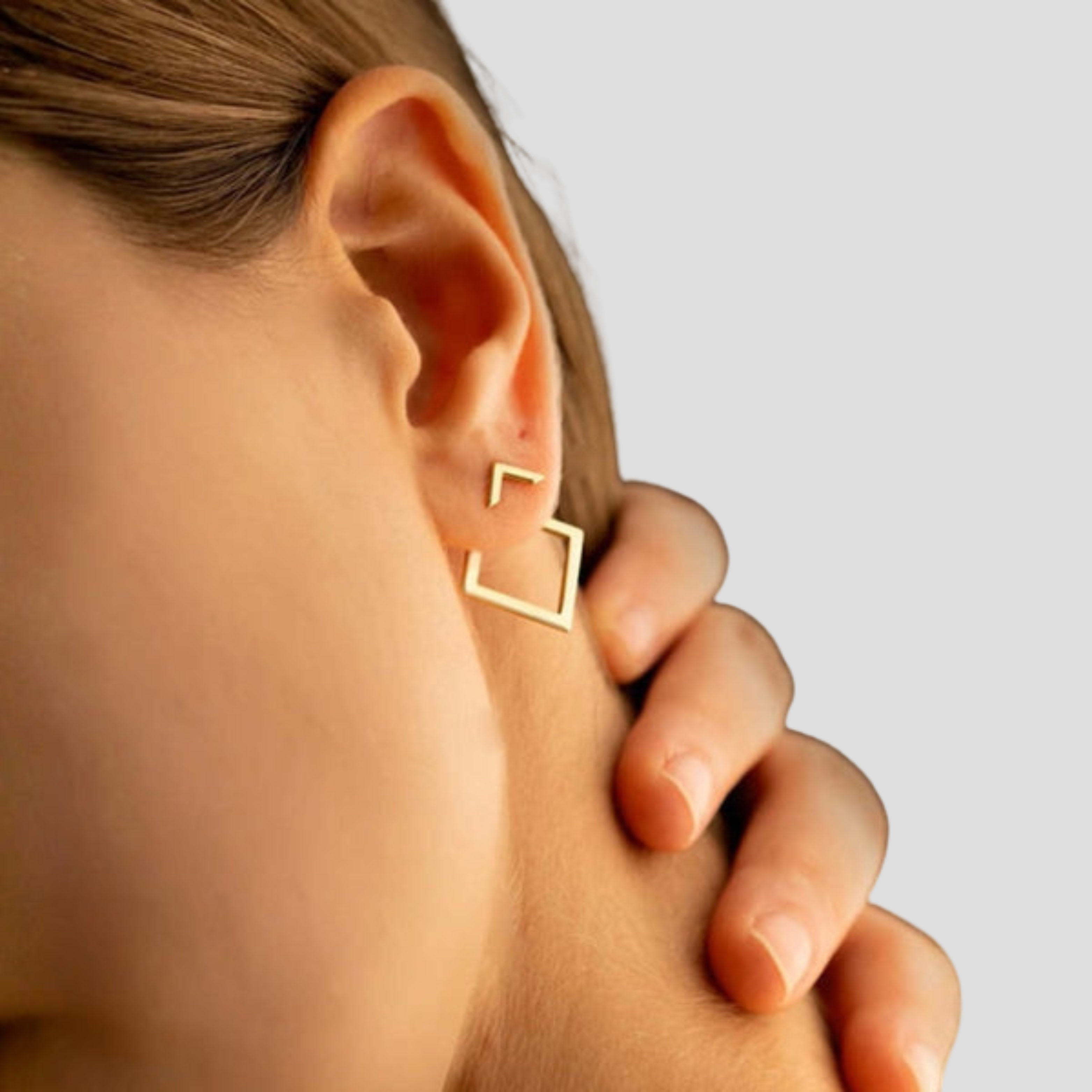 Women Drop Earrings | Chevron Stud Form & Open Square Drop Design for Daily and Evening Styling