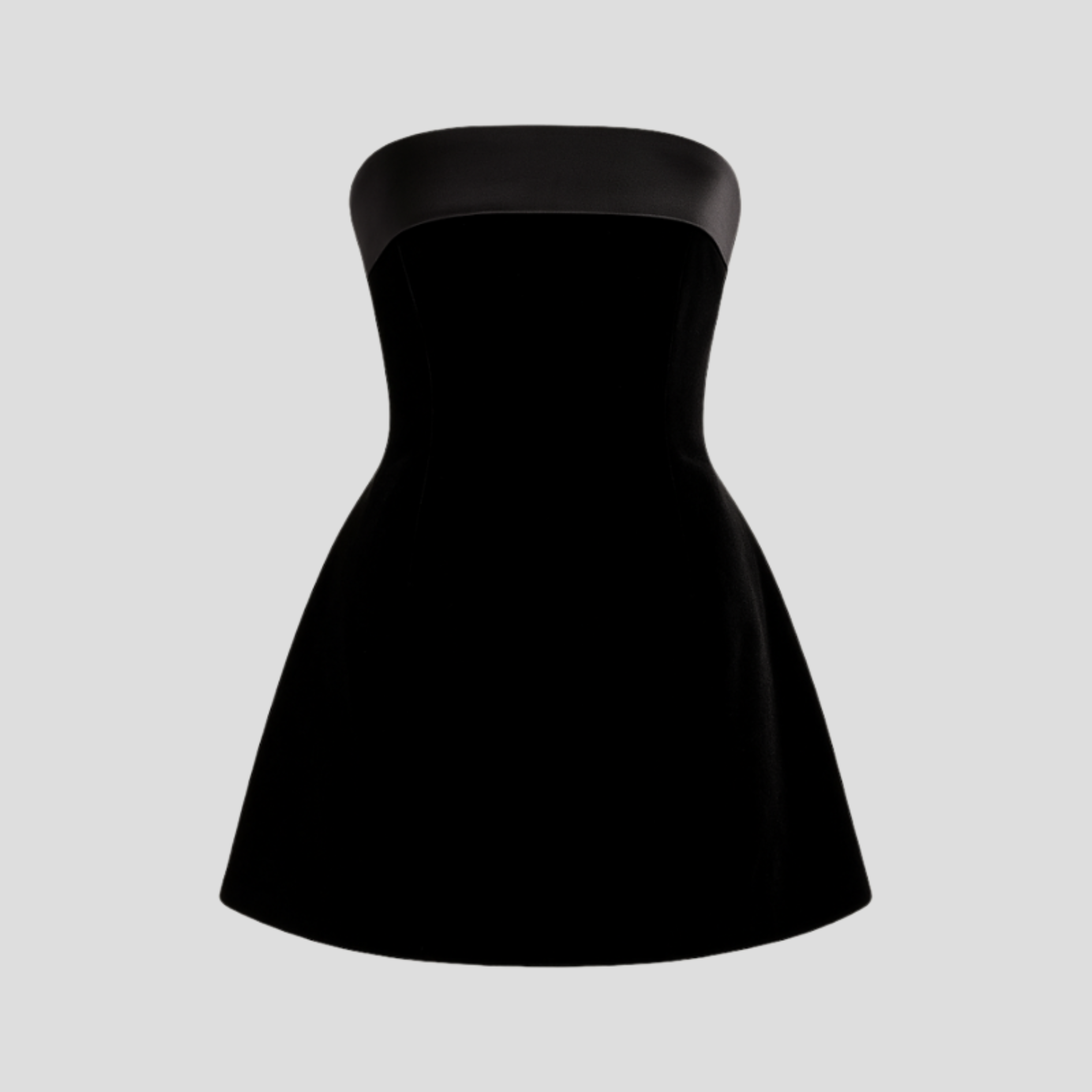 Women Mini Dress | Strapless Upper Design & Defined Trim Detail for Evening Wear